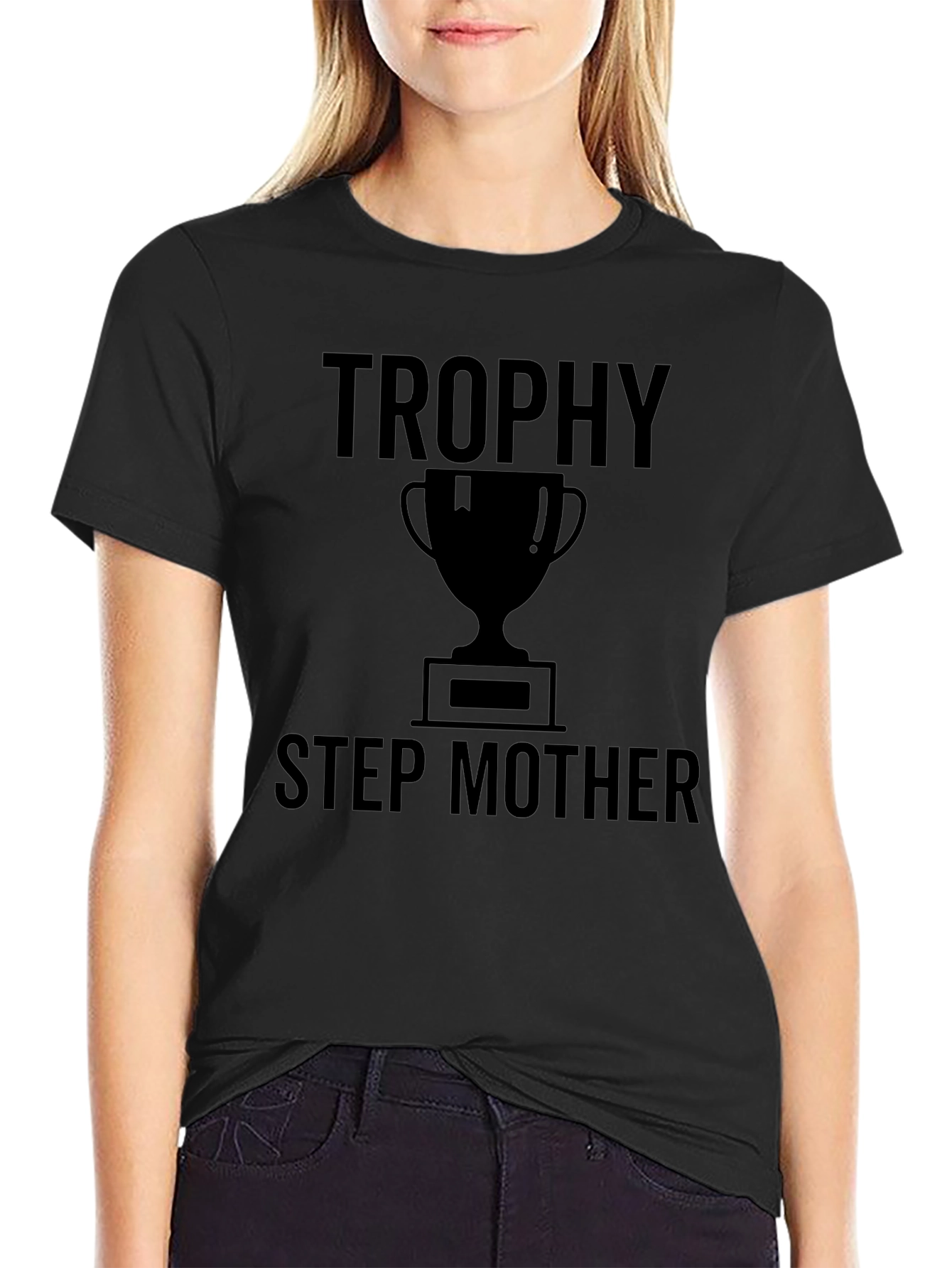 Trophy Step Mother Black Graphic T-Shirt