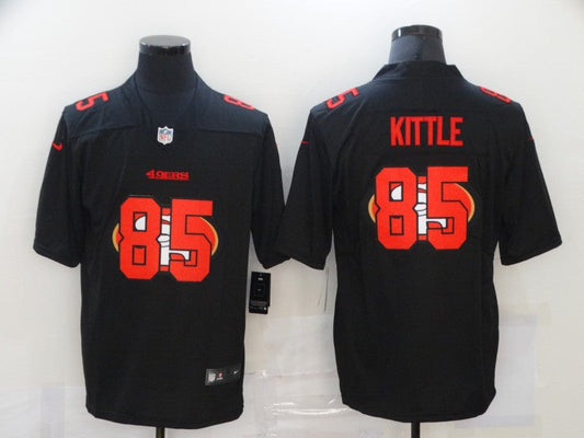 Men's San Francisco 49ers #85 George Kittle Black Stitched Game Jerseys
