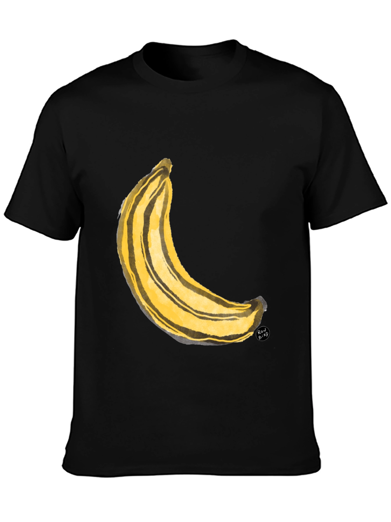 Banana Art Graphic Tee - Black Unisex T-Shirt