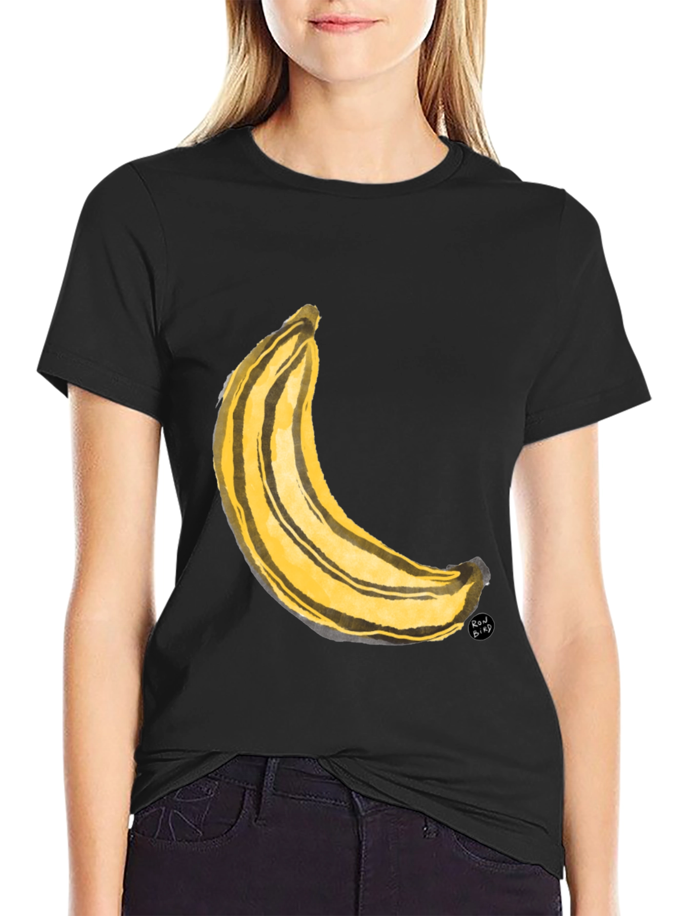 Banana Art Graphic Tee - Black Unisex T-Shirt