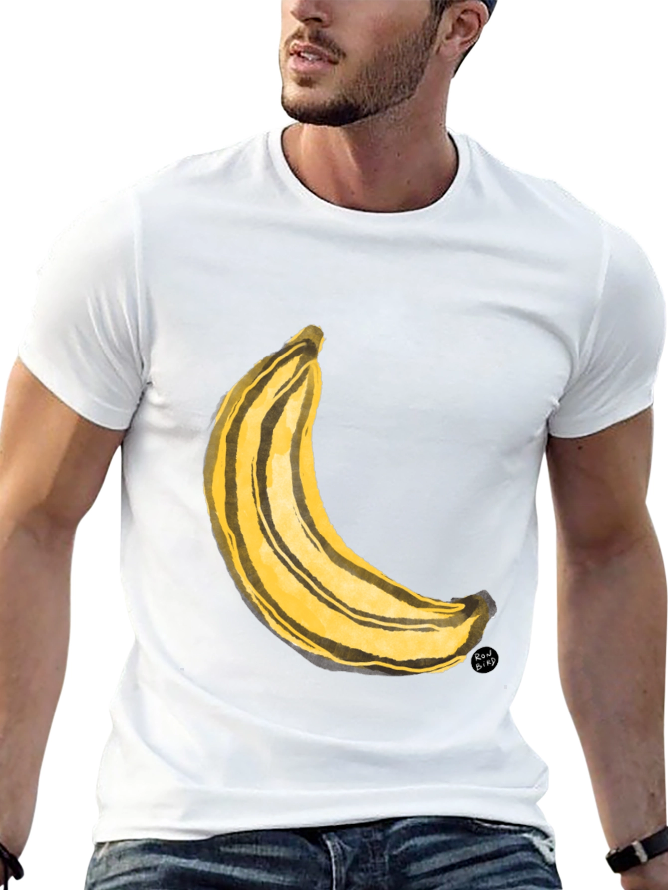 Banana Art Graphic Tee - Black Unisex T-Shirt