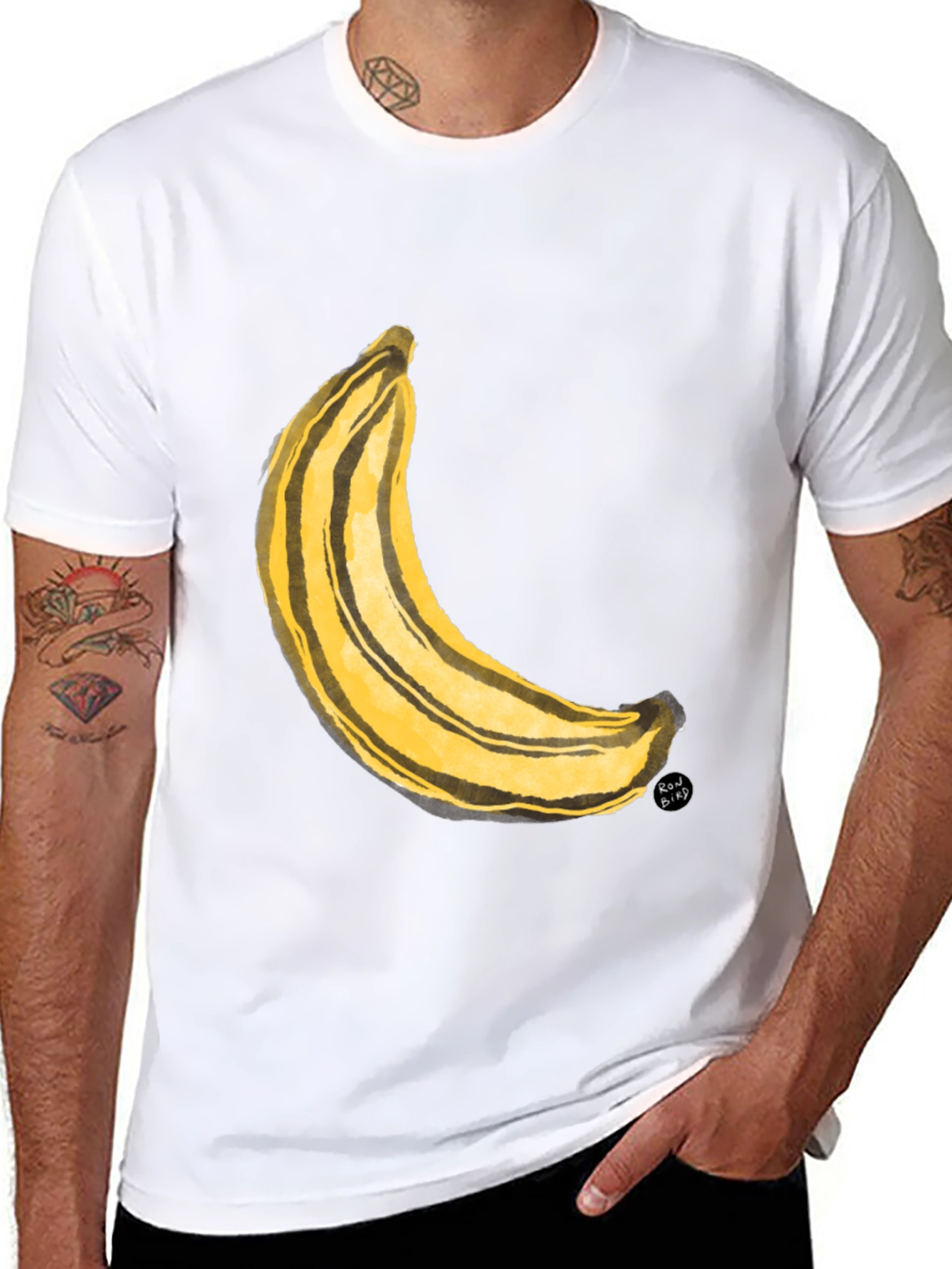 Banana Art Graphic Tee - Black Unisex T-Shirt