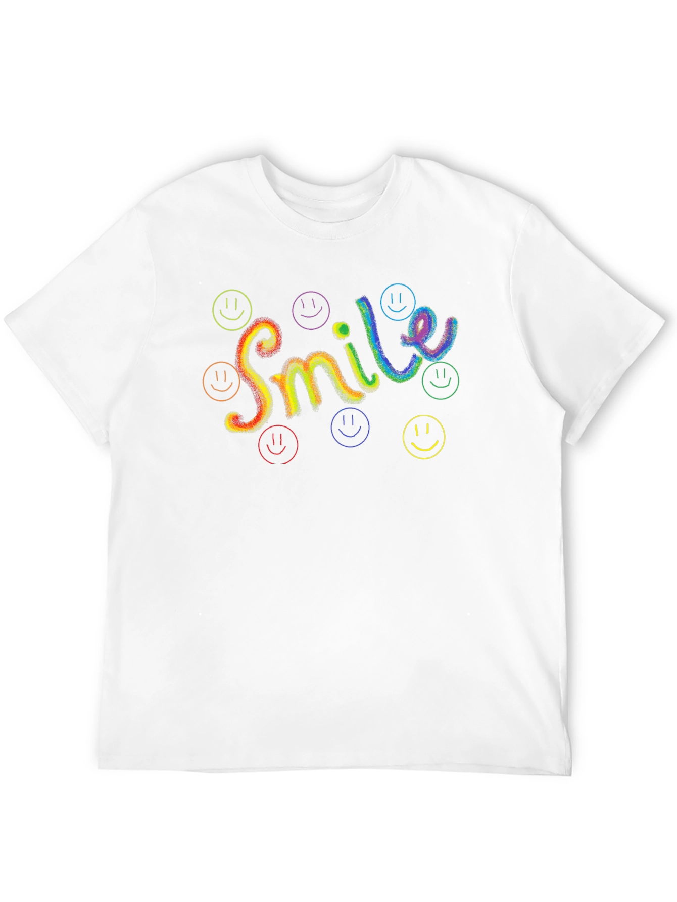 Rainbow Smile Graphic Black T-Shirt