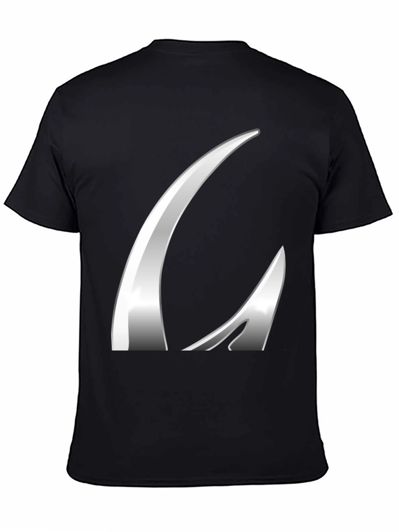 Sleek Silver Graphic Black T-Shirt