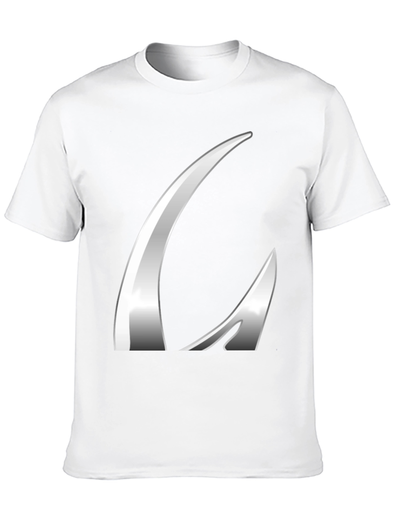 Sleek Silver Graphic Black T-Shirt
