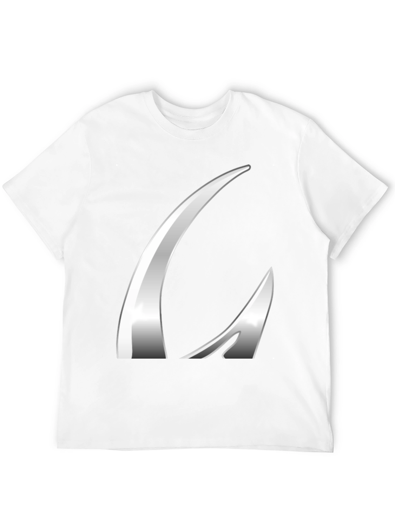 Sleek Silver Graphic Black T-Shirt