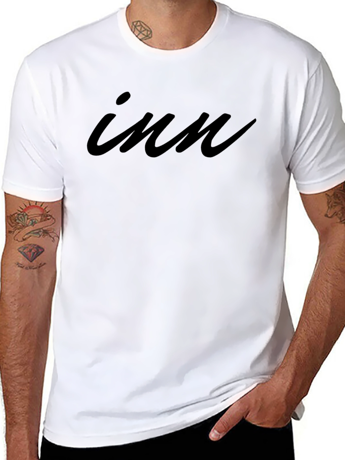 INN Graphic T-Shirt - Black Cotton Blend