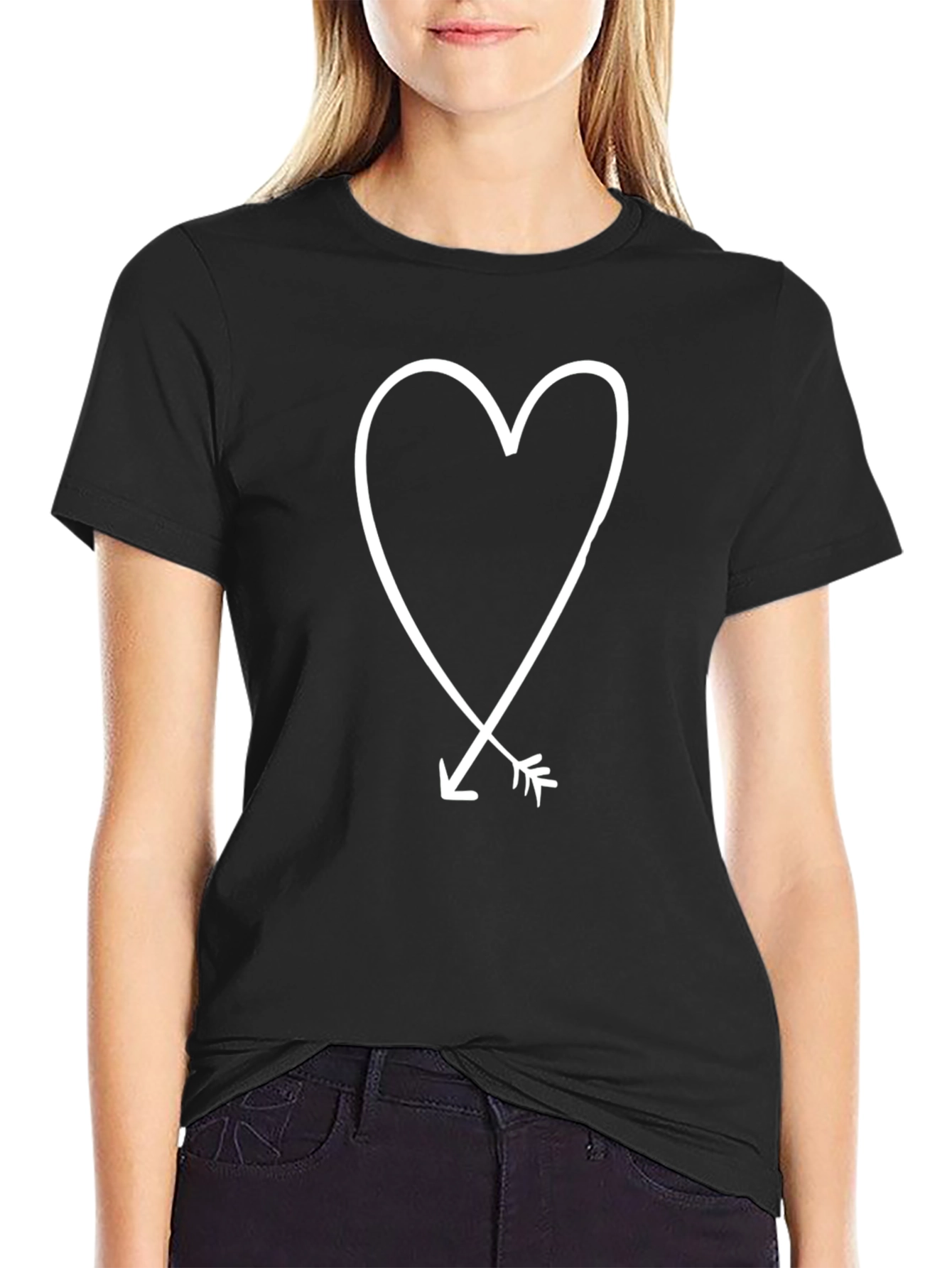 Heart and Arrow Graphic Tee - Black