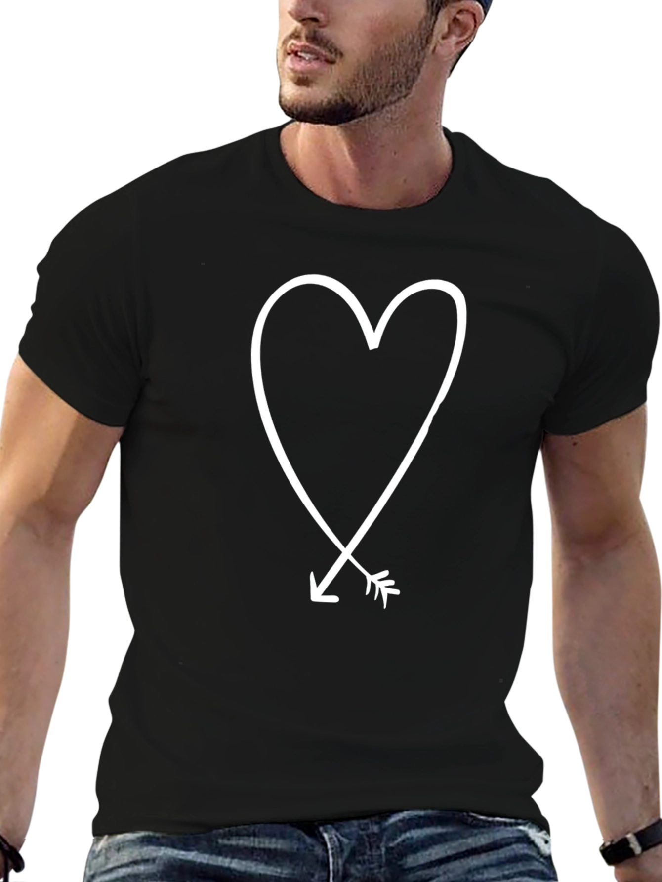 Heart and Arrow Graphic Tee - Black