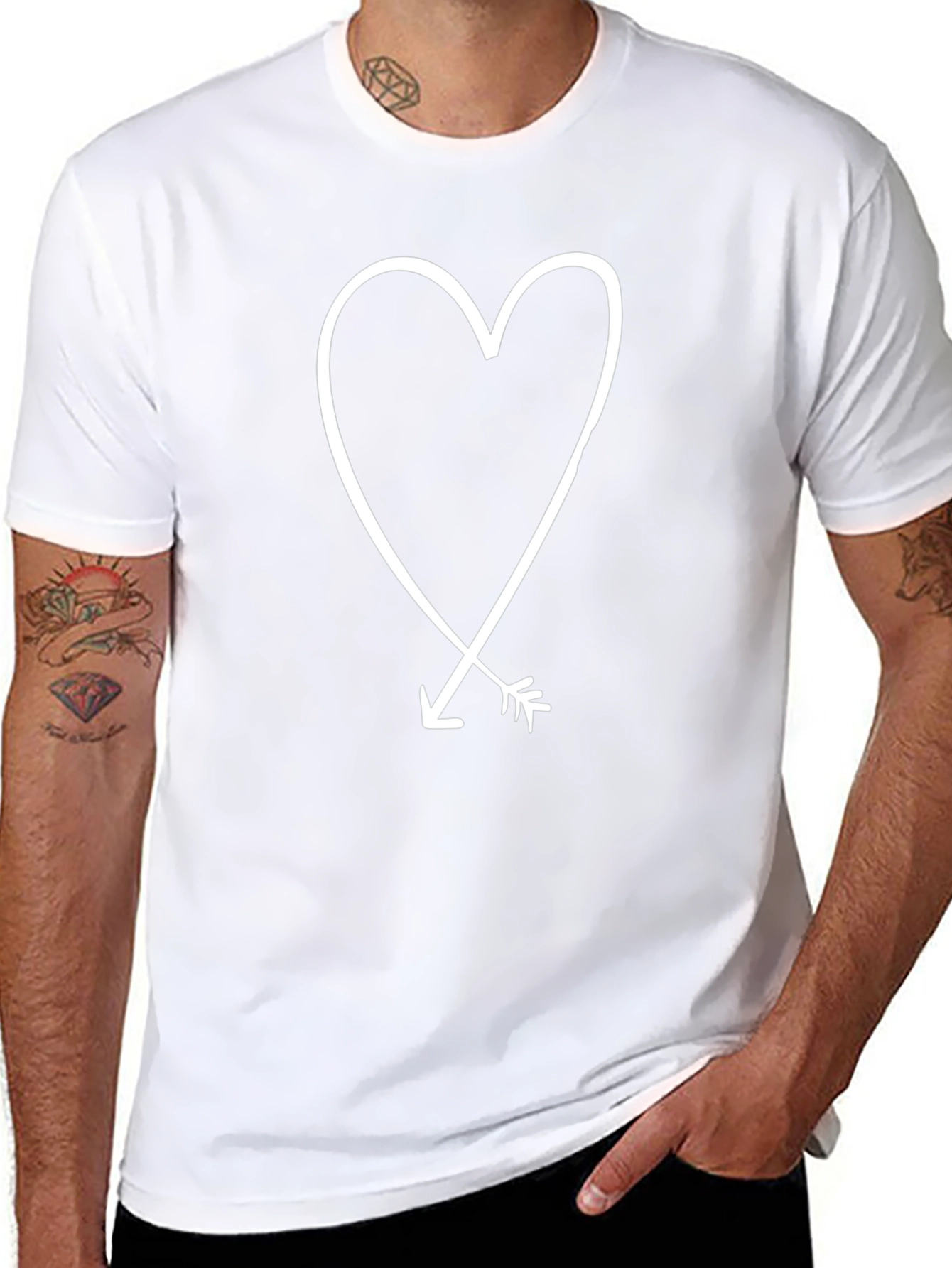 Heart and Arrow Graphic Tee - Black
