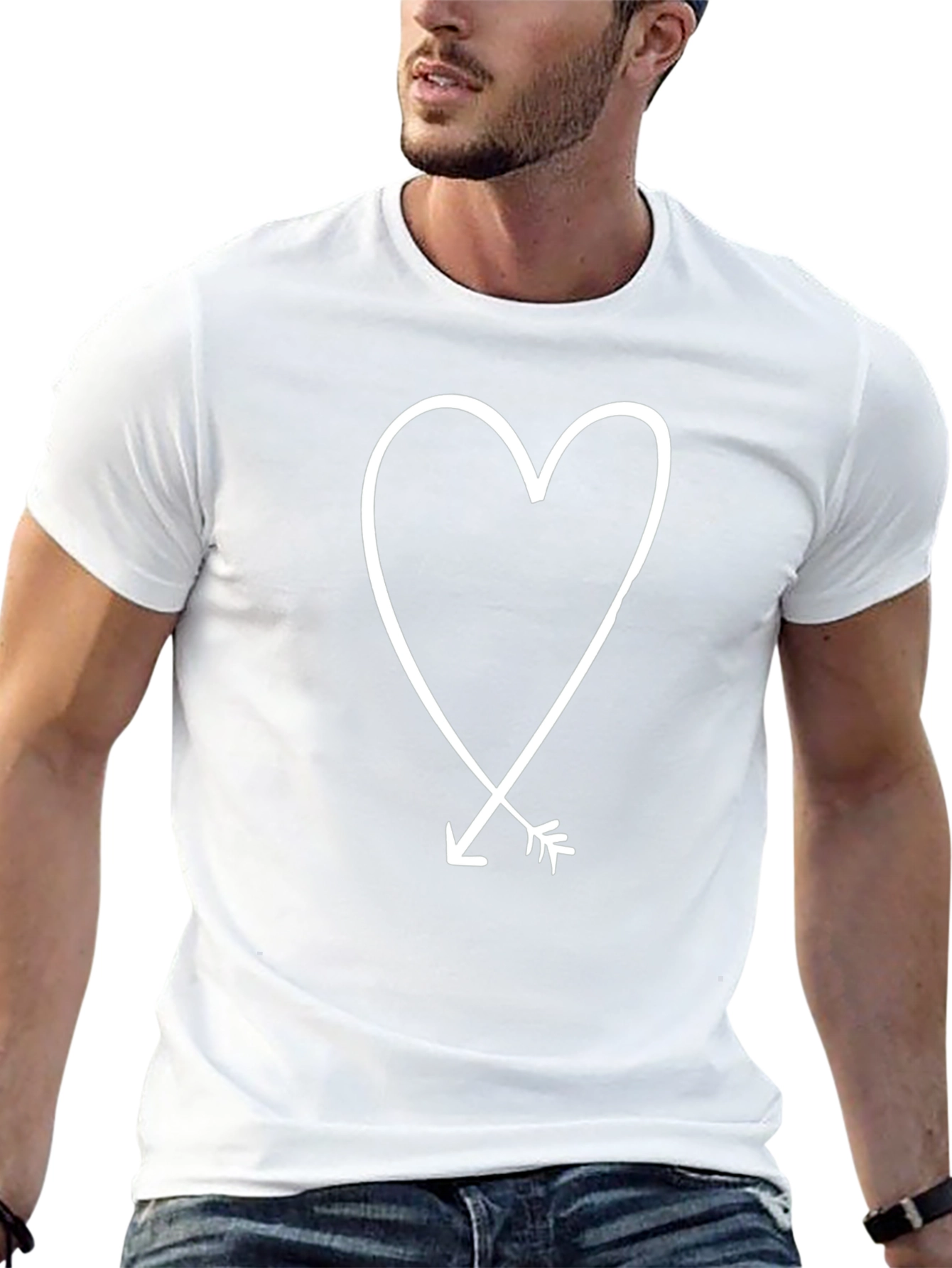 Heart and Arrow Graphic Tee - Black