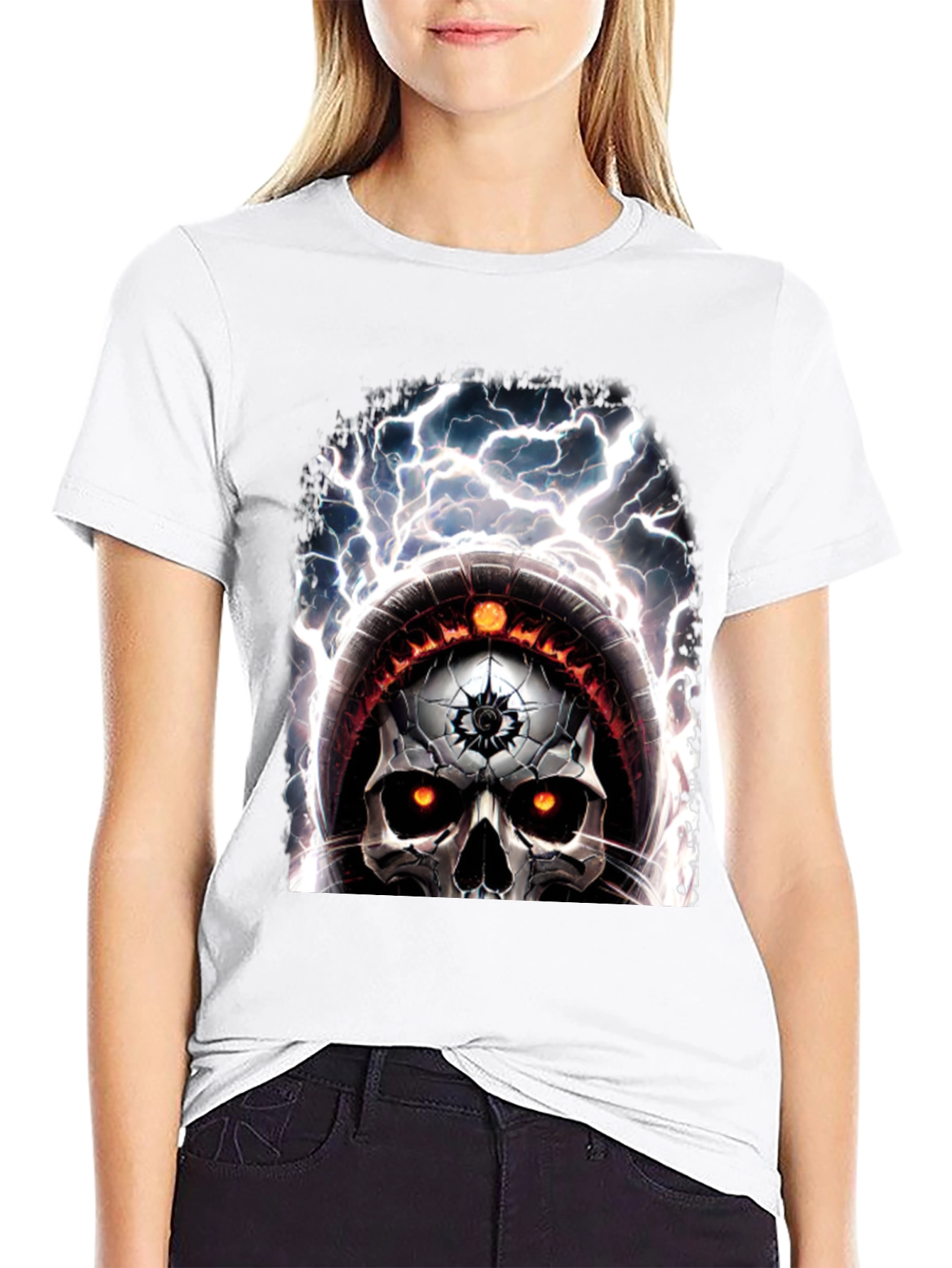 Skull Graphic Tee - Lightning Design