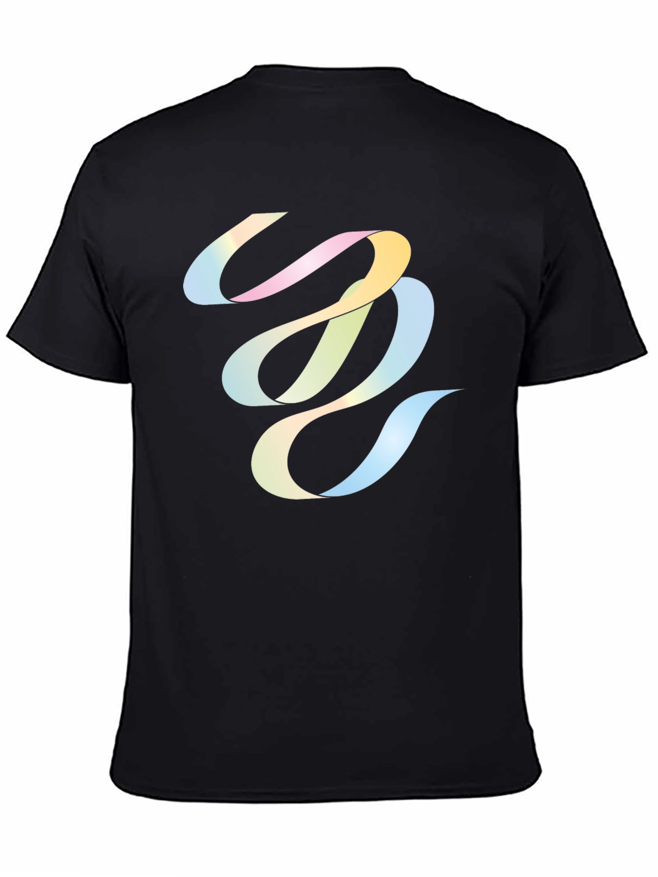 Abstract Ribbon Graphic Black T-Shirt