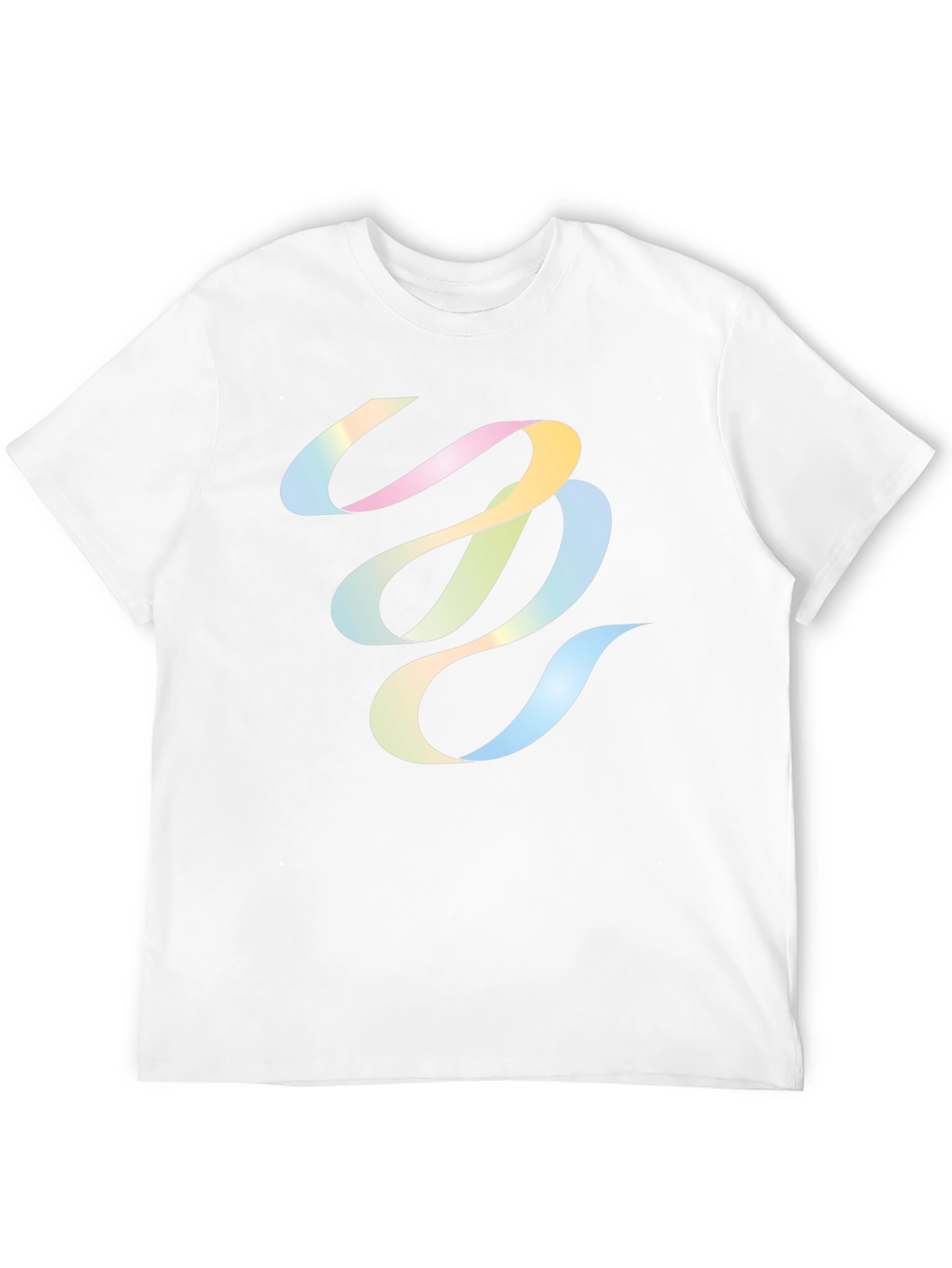 Abstract Ribbon Graphic Black T-Shirt