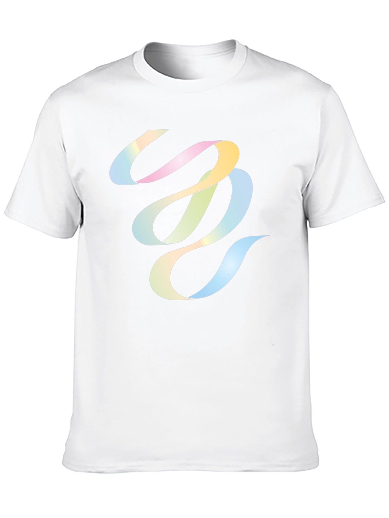 Abstract Ribbon Graphic Black T-Shirt