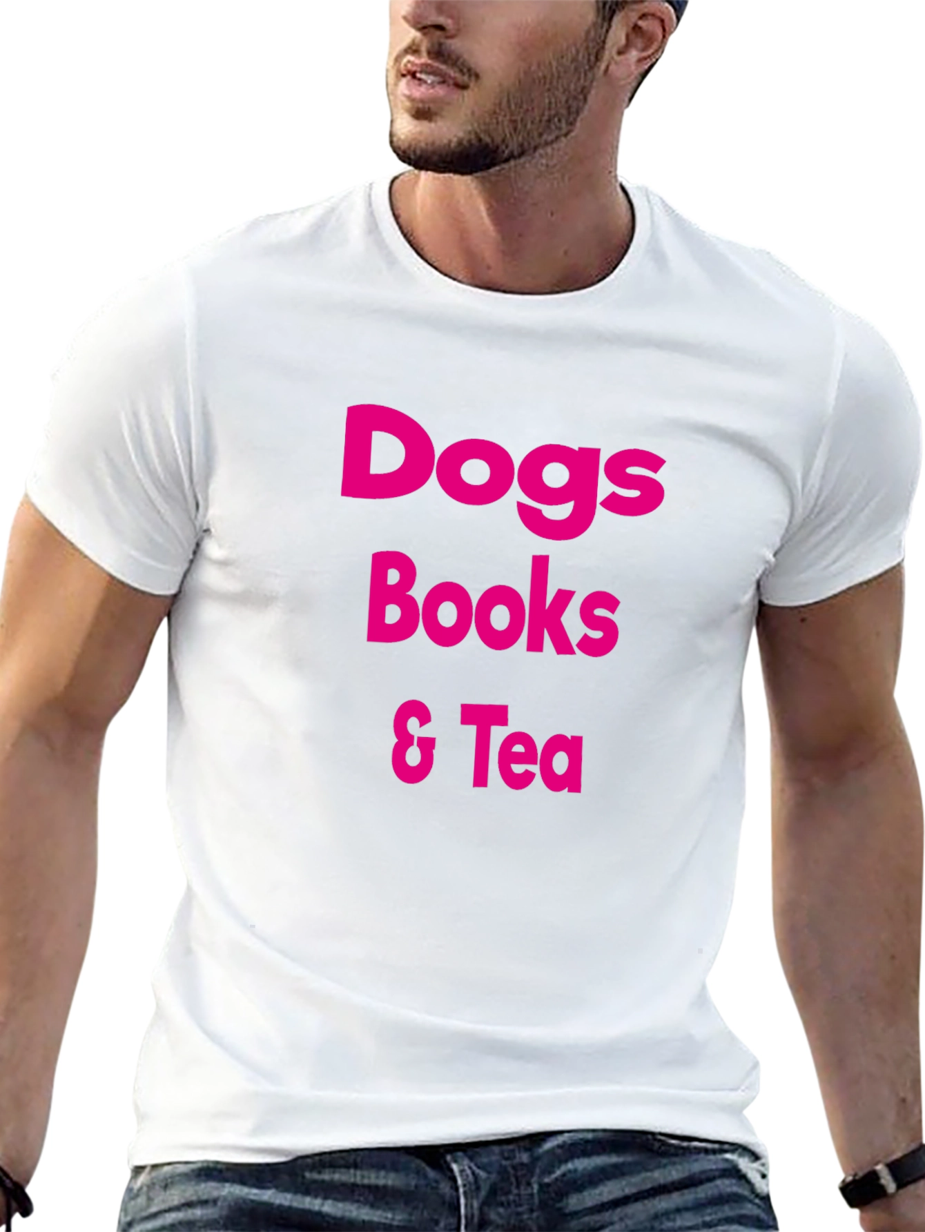 Dogs Books & Tea Graphic T-Shirt