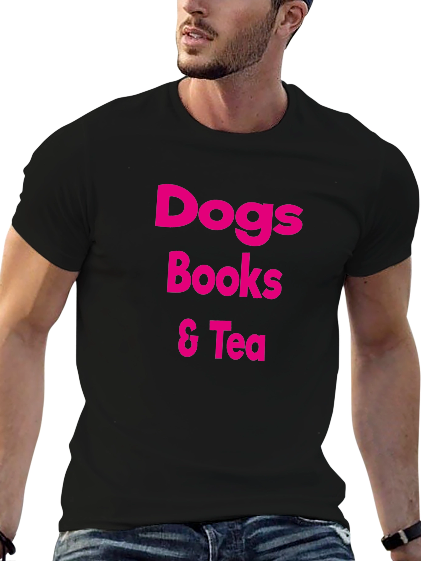 Dogs Books & Tea Graphic T-Shirt