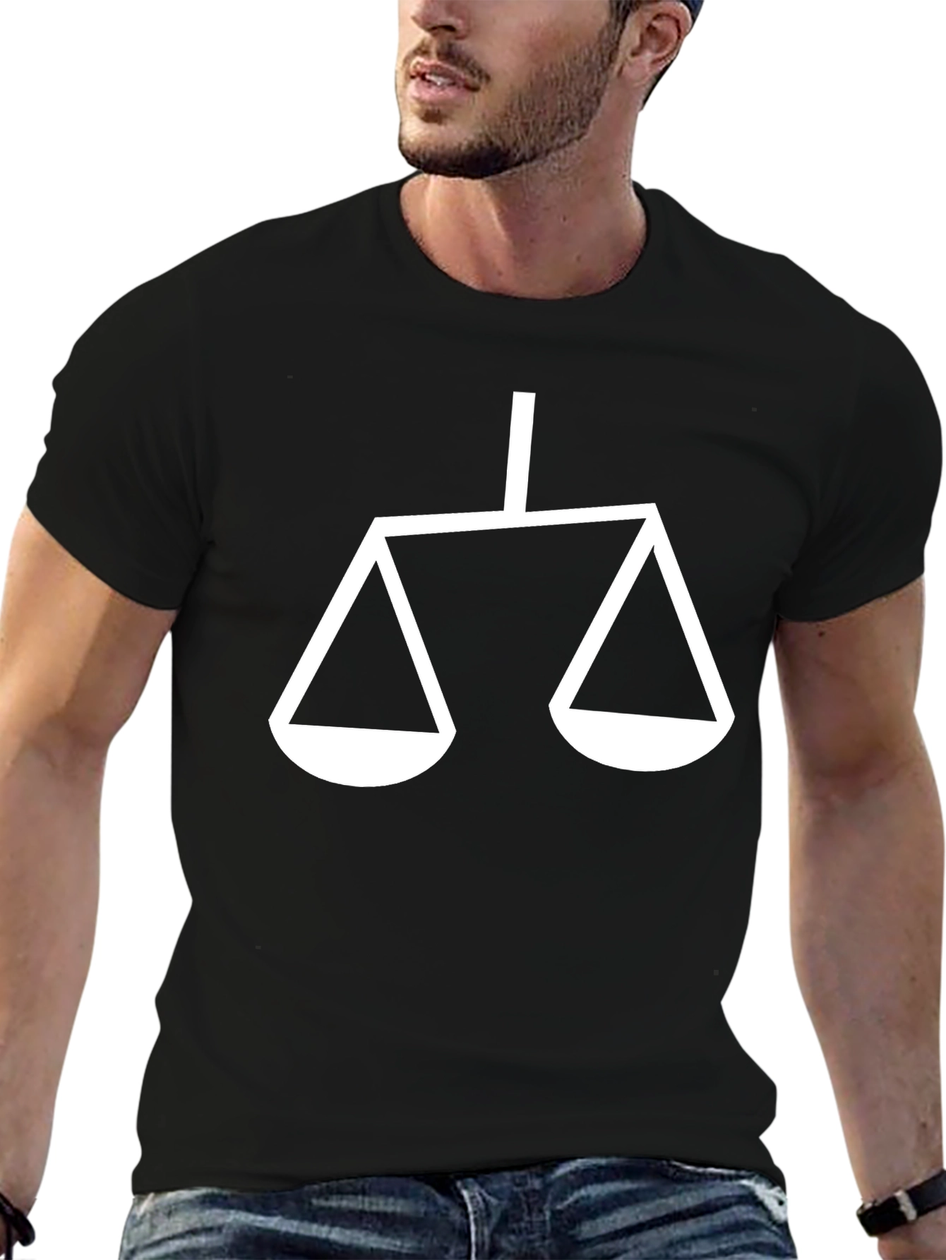 Scales of Justice Black T-Shirt