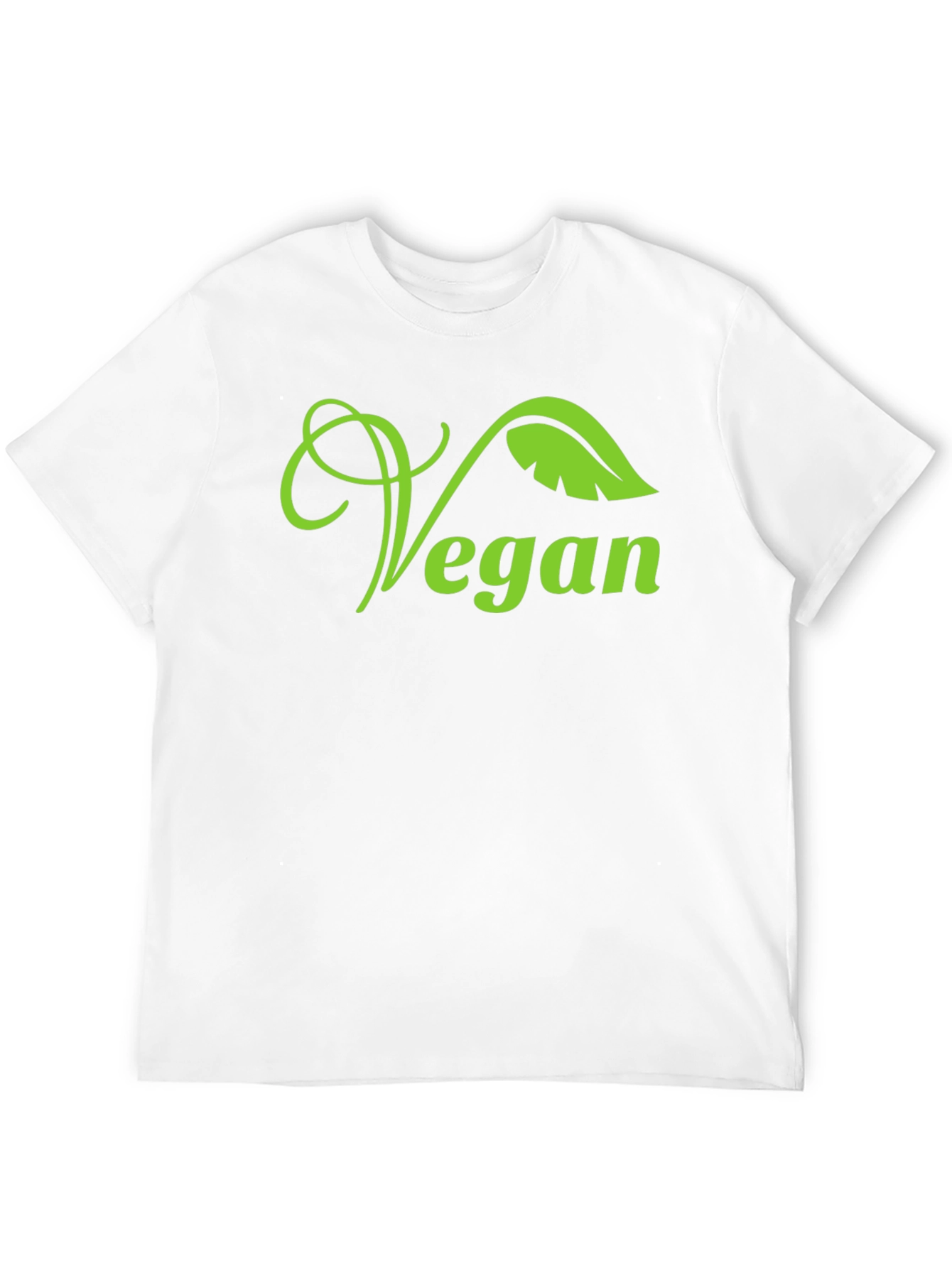 Vegan Leaf Graphic T-Shirt - Black