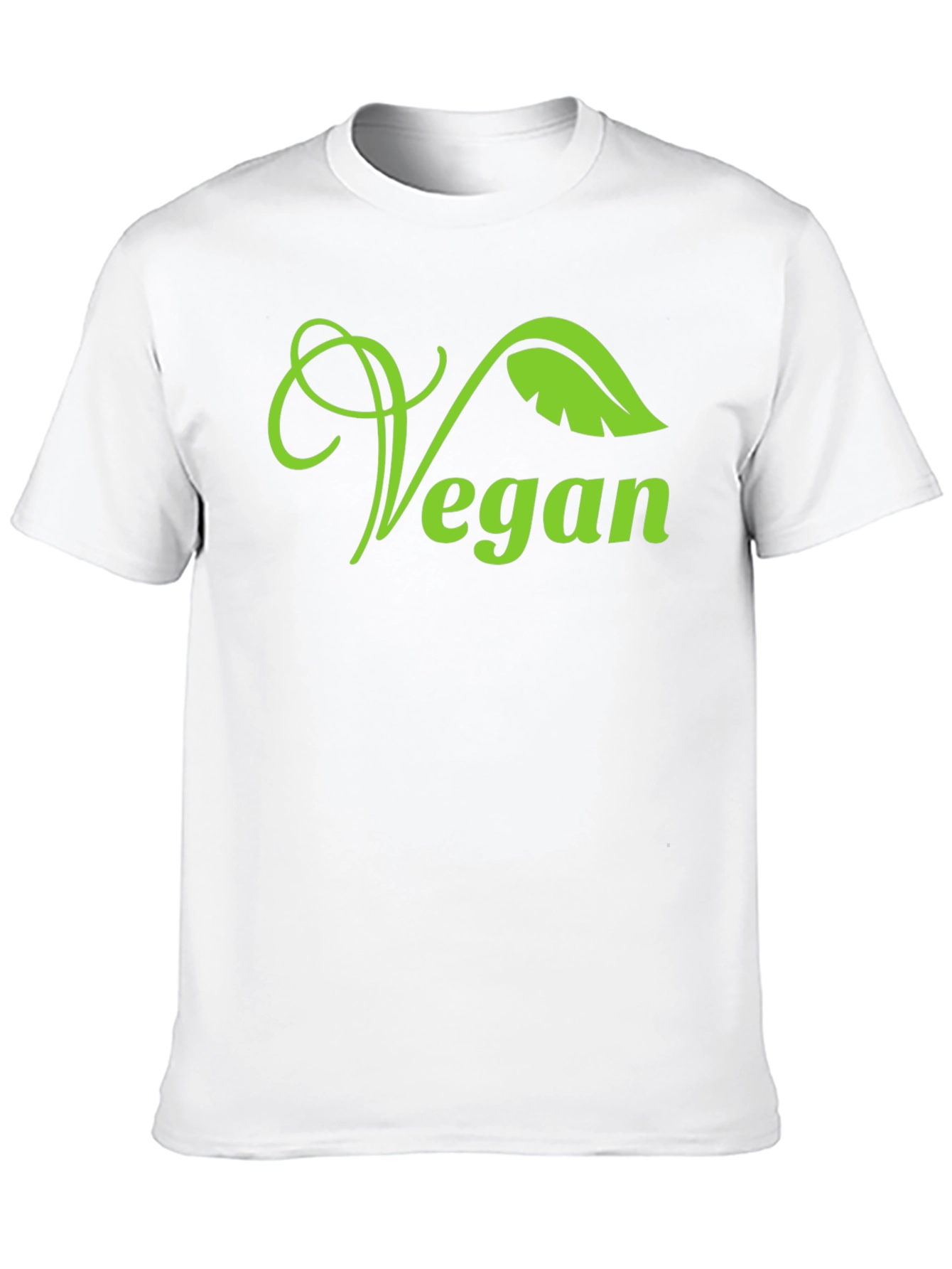 Vegan Leaf Graphic T-Shirt - Black