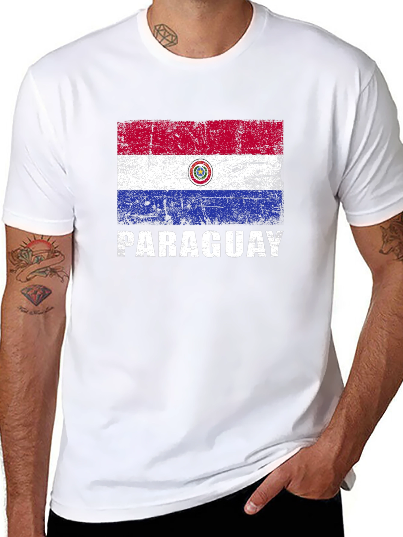 Paraguay Flag T-Shirt - Distressed Graphic Tee