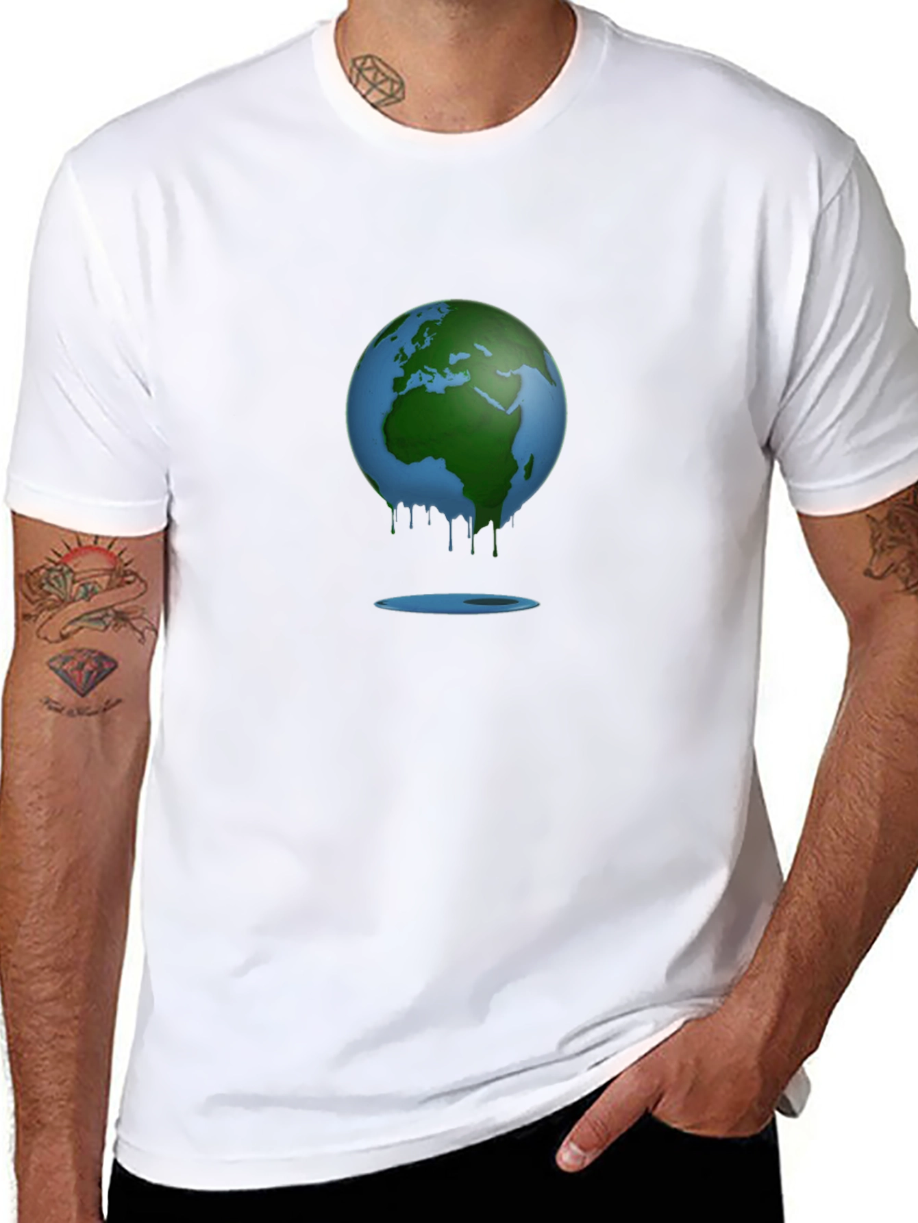 Melting Earth Graphic Tee - Climate Change Awareness