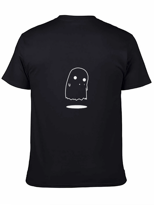 Ghost Graphic Tee - Soft Black Cotton Shirt
