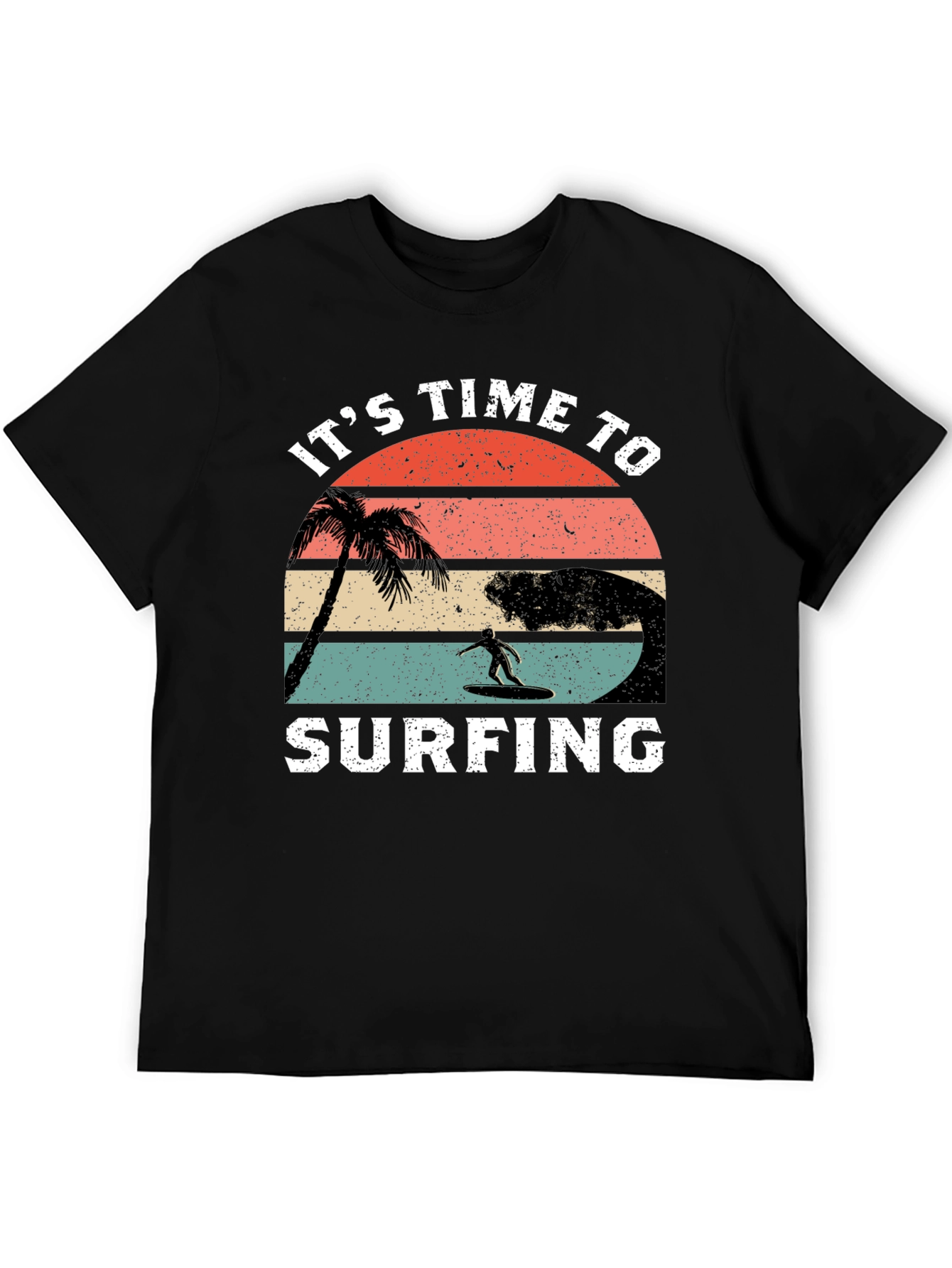 Its Time To Surfing T-Shirt - Black