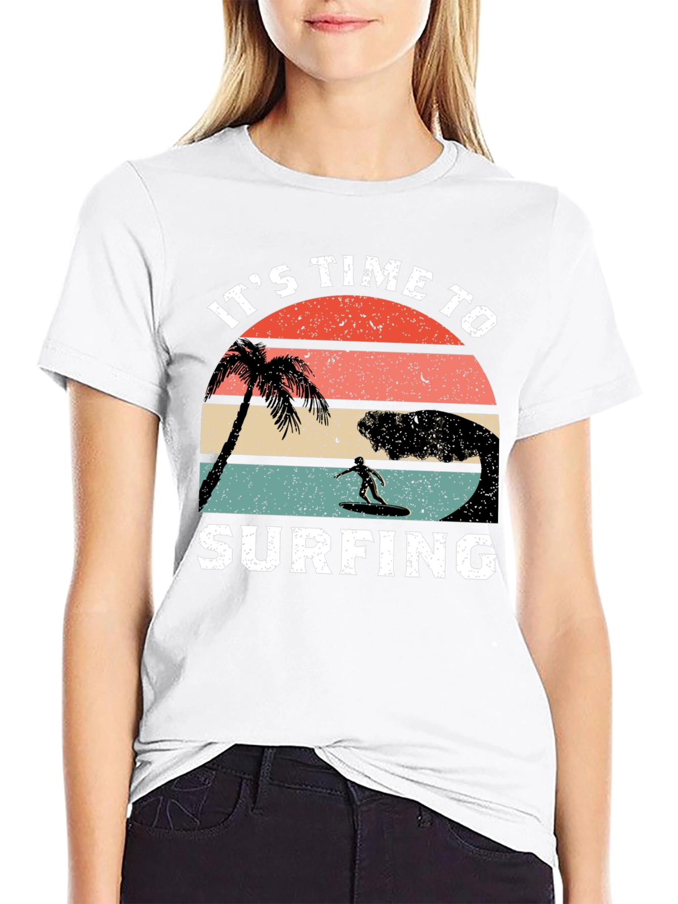 Its Time To Surfing T-Shirt - Black