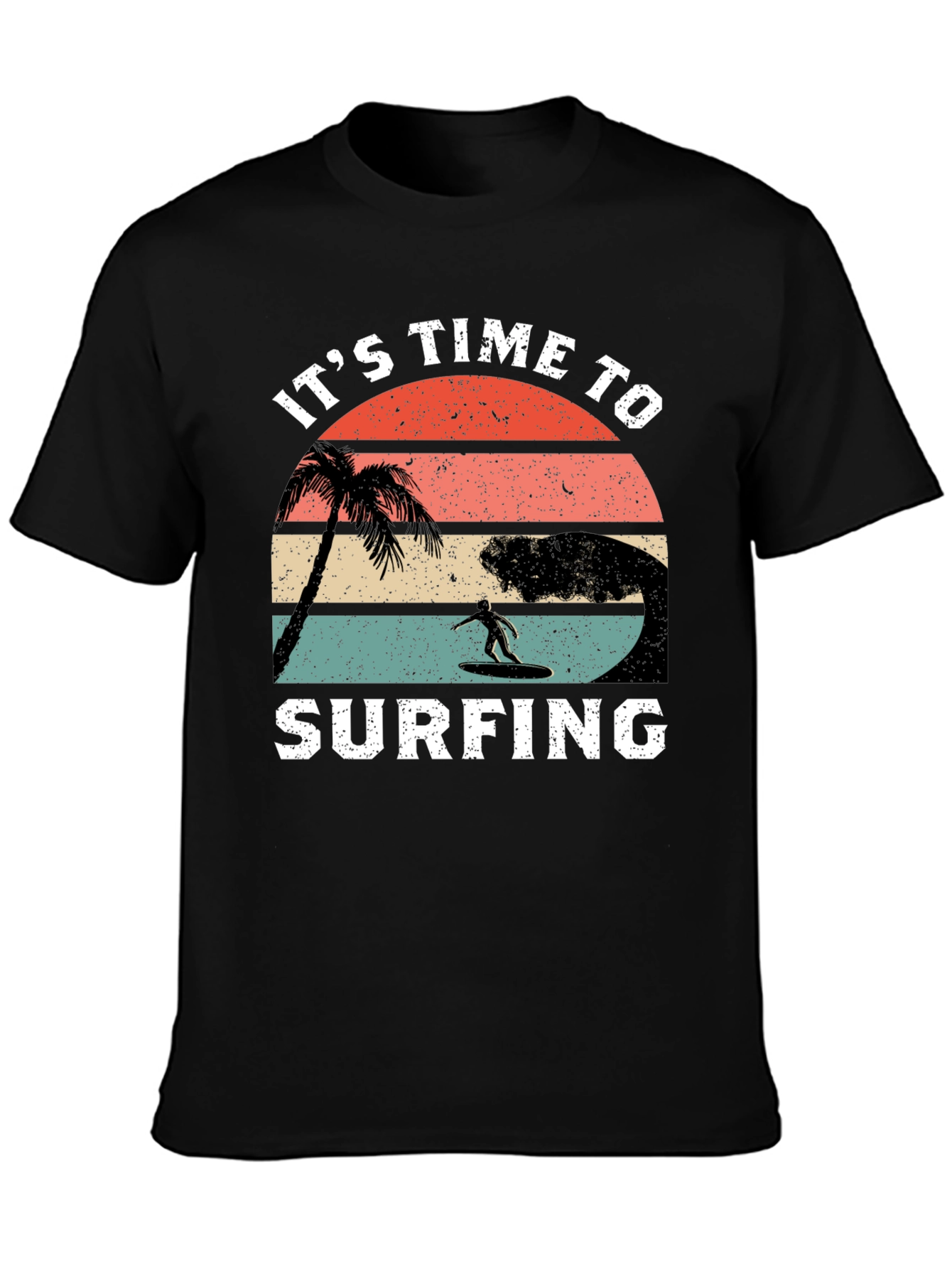 Its Time To Surfing T-Shirt - Black