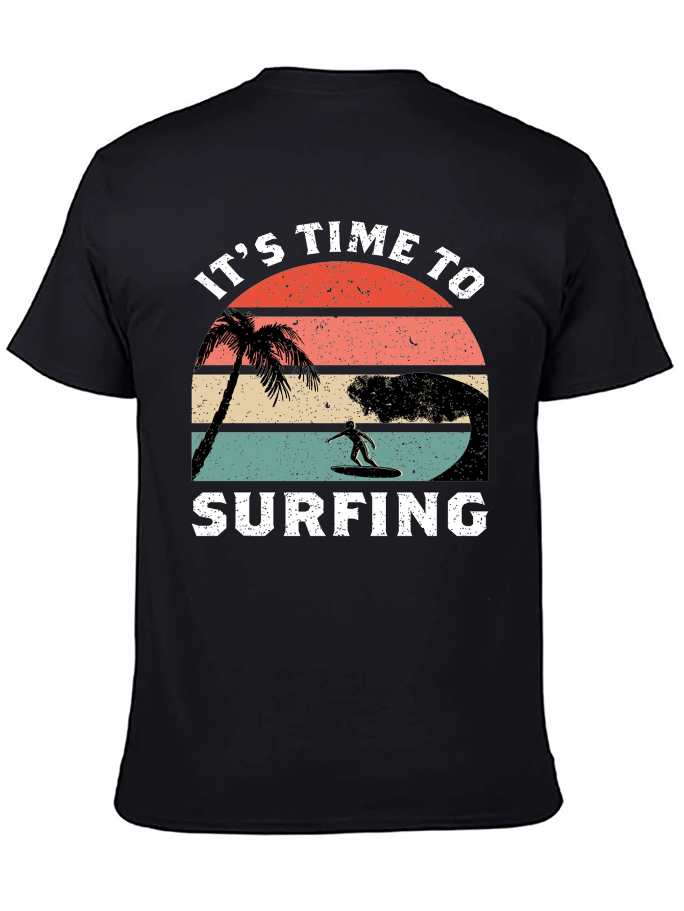 Its Time To Surfing T-Shirt - Black