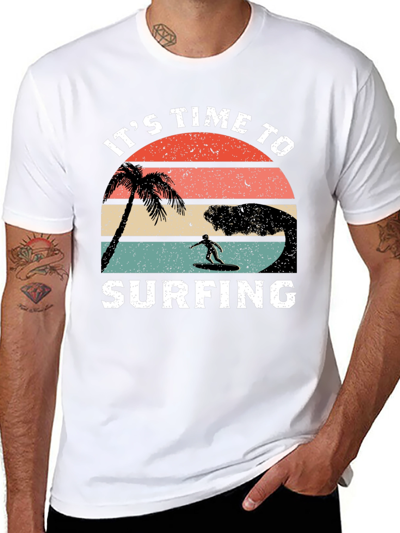 Its Time To Surfing T-Shirt - Black