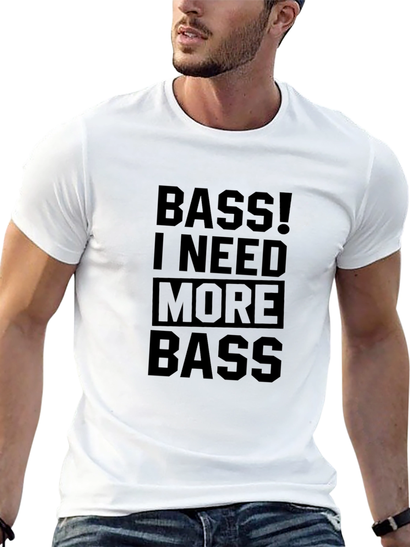 Bass I Need More Bass Black Graphic Tee
