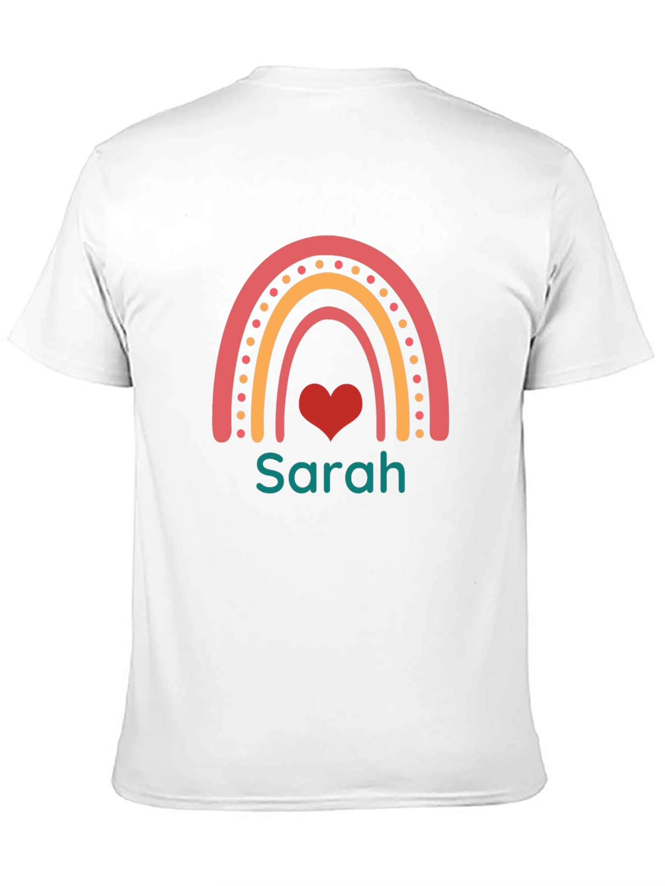 Personalized Rainbow Heart T-Shirt - Sarah