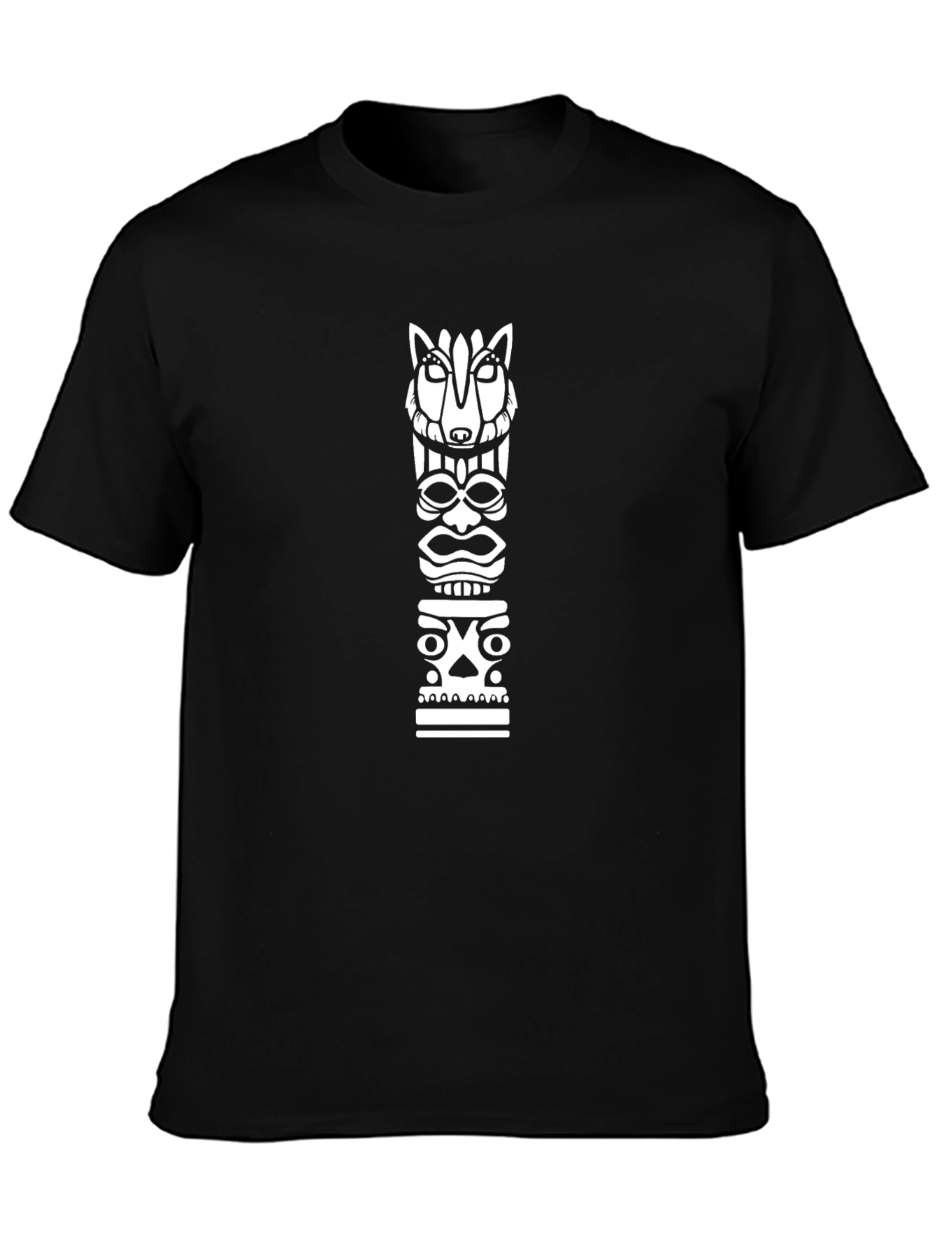 Tribal Totem Graphic Tee - Black