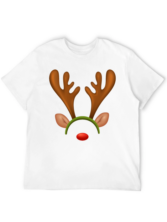 Reindeer Face T-Shirt - Festive Holiday Apparel