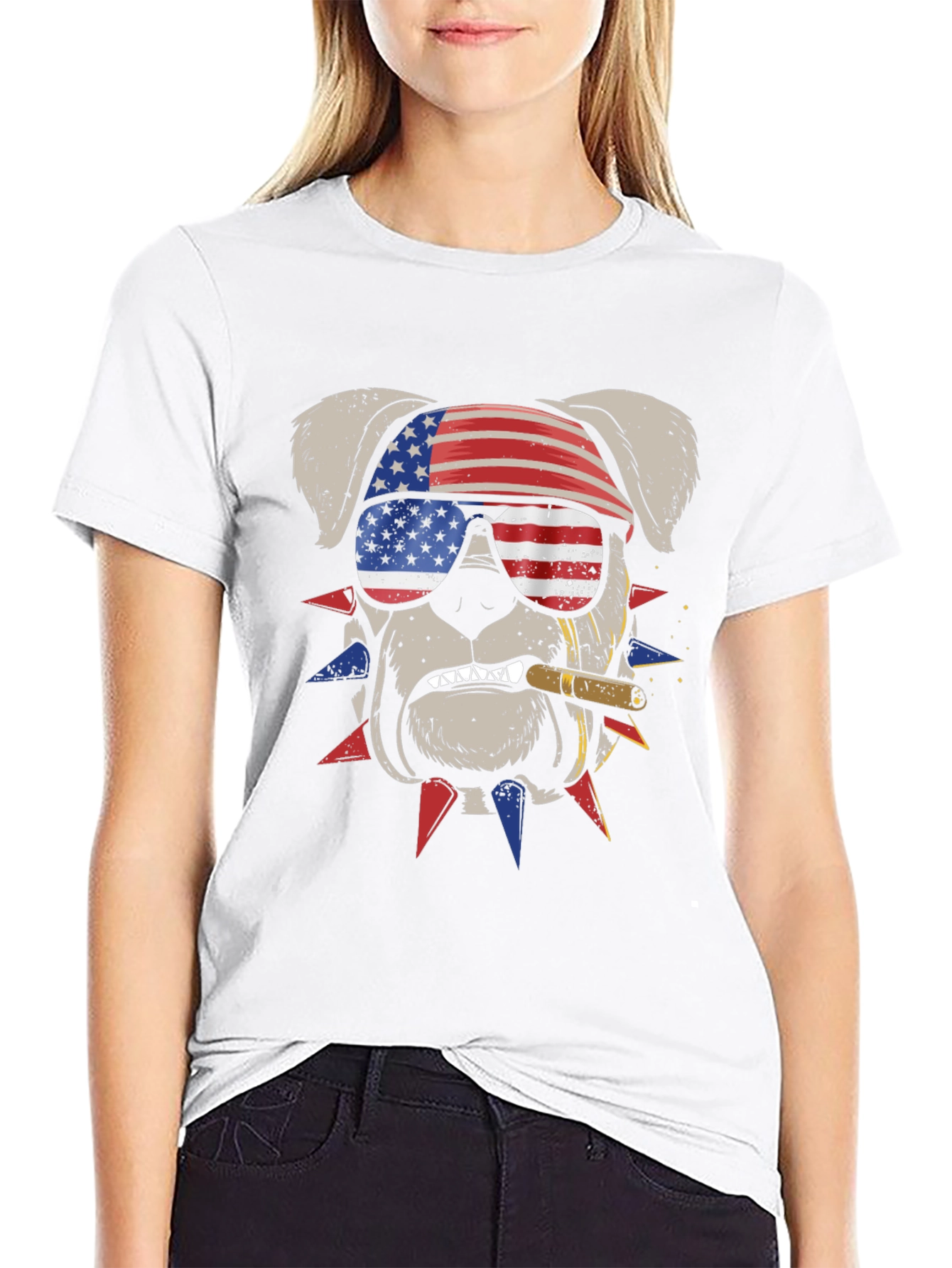 Patriotic Bulldog Graphic Tee