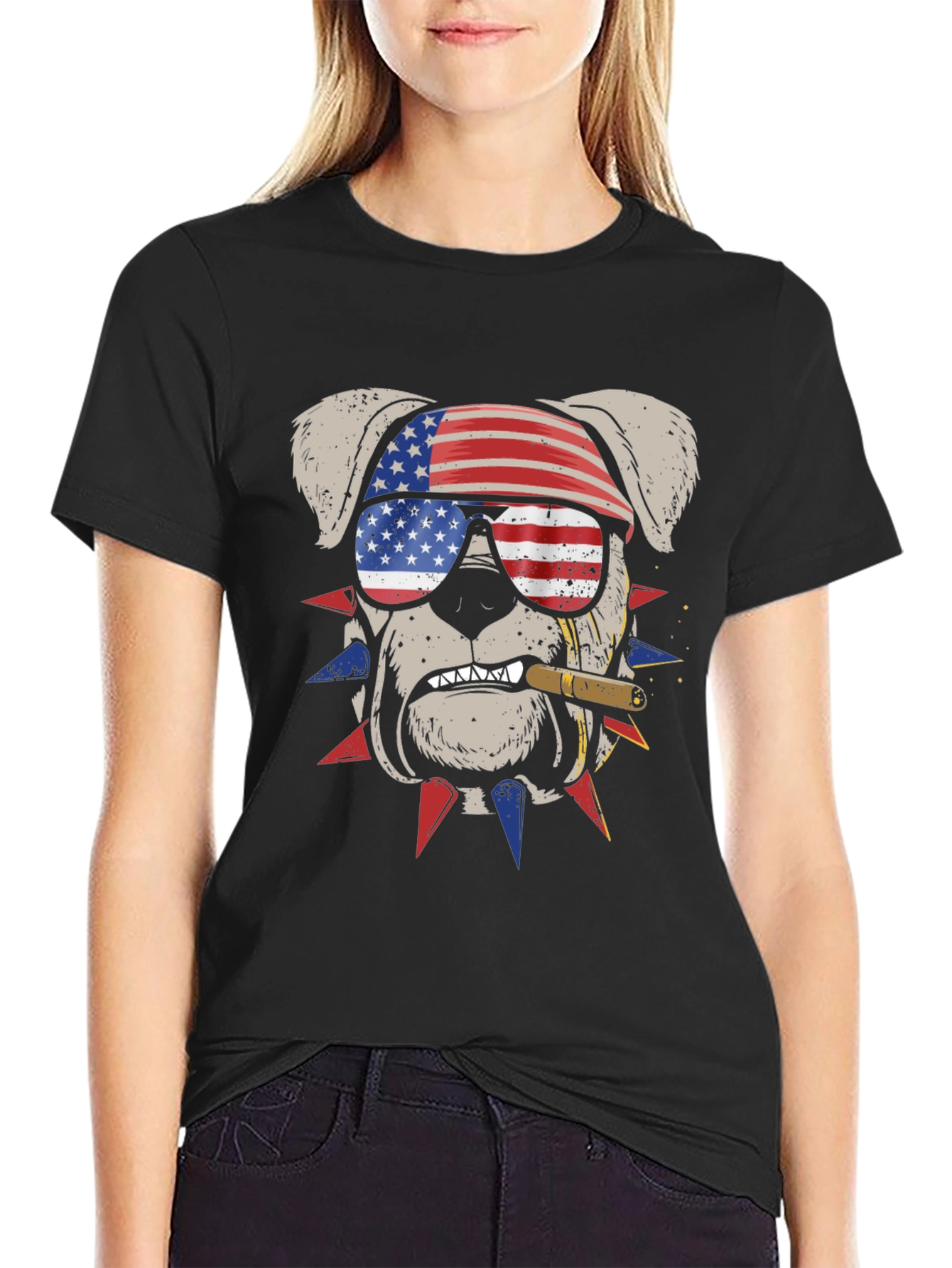 Patriotic Bulldog Graphic Tee