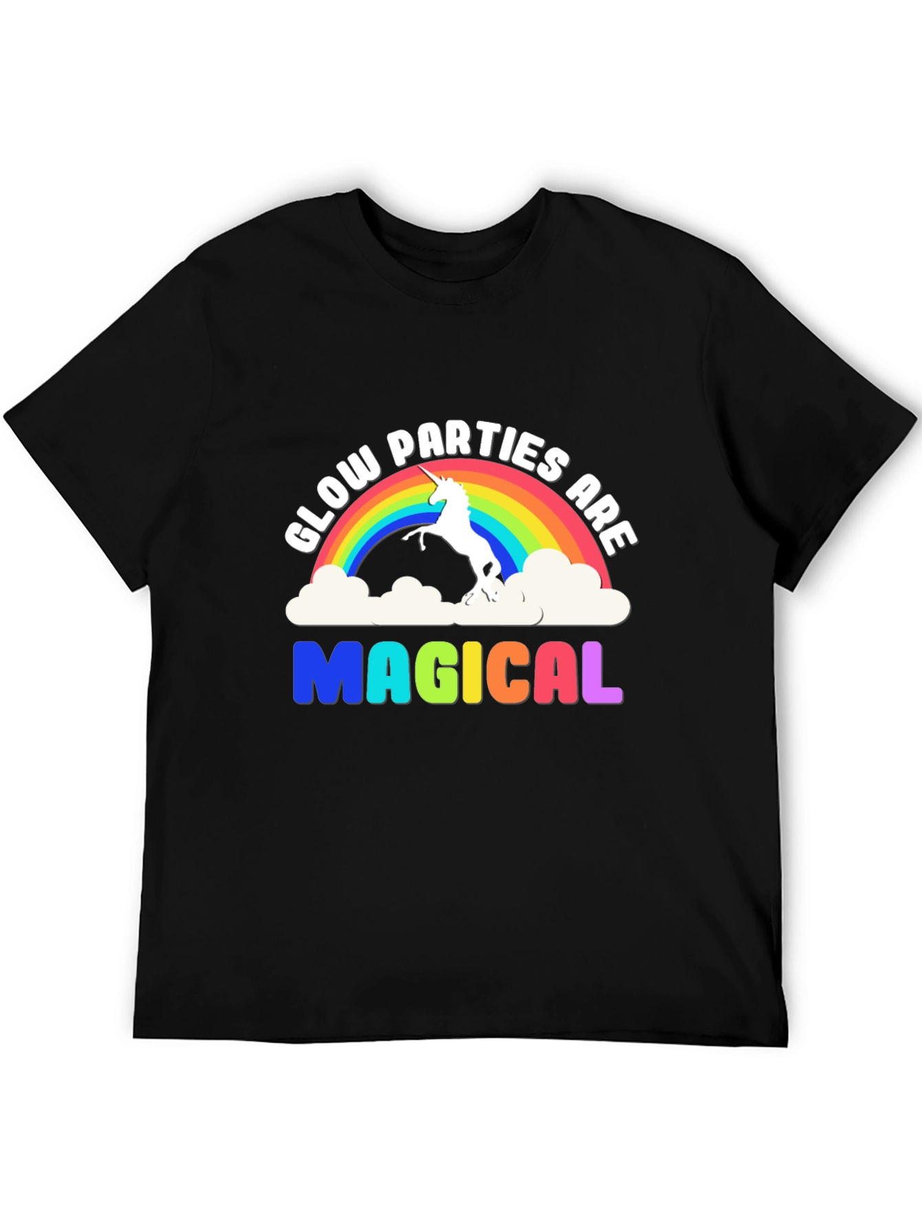 Magical Glow Party Rainbow Unicorn T-Shirt
