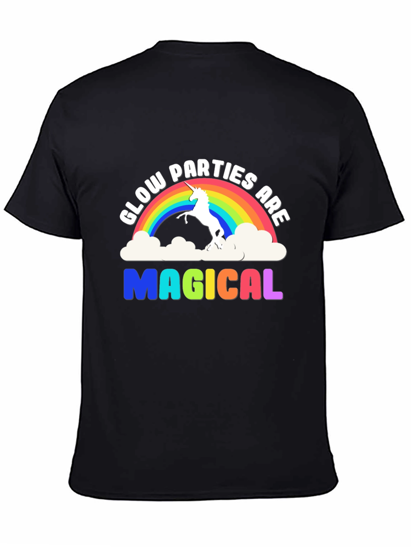 Magical Glow Party Rainbow Unicorn T-Shirt