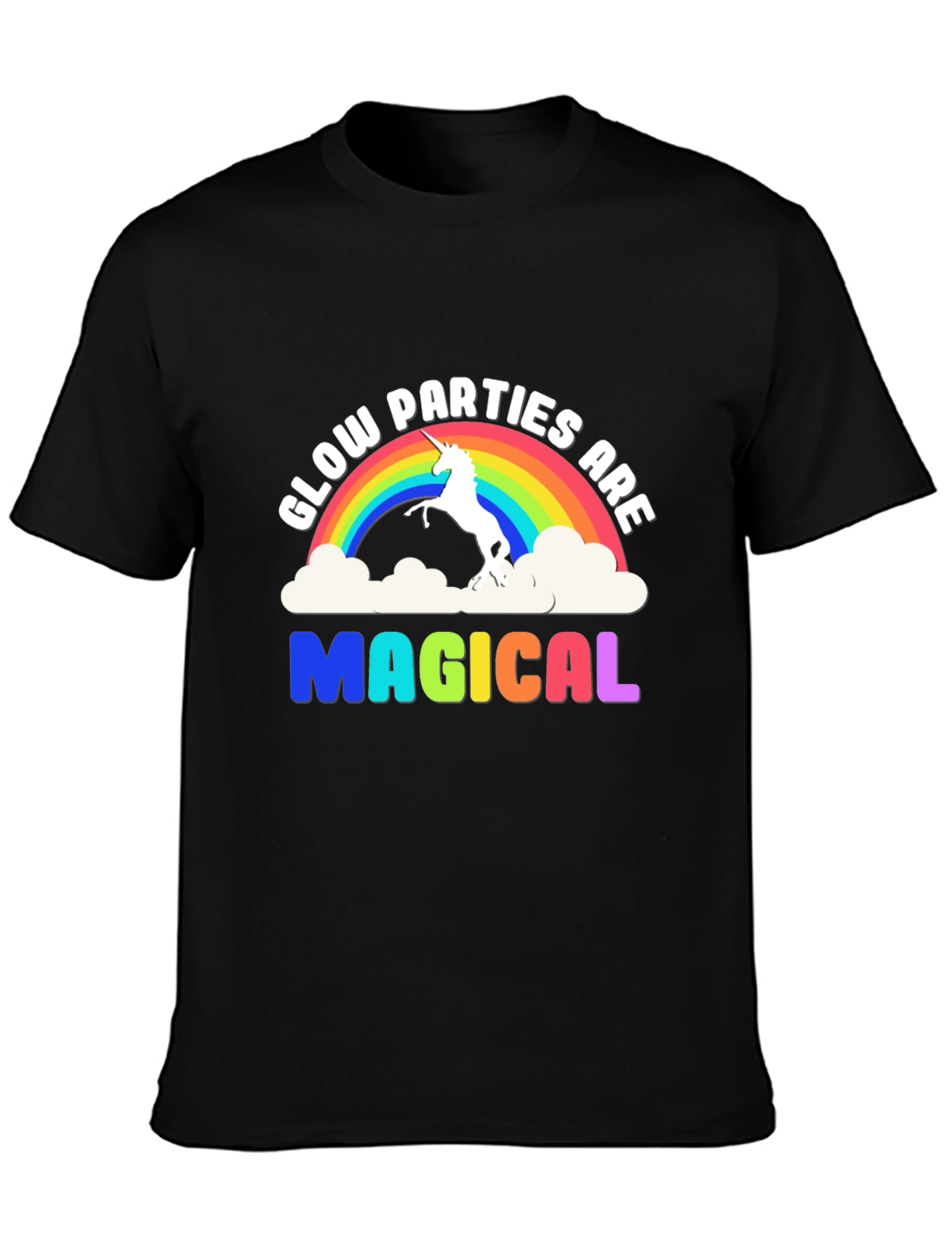 Magical Glow Party Rainbow Unicorn T-Shirt