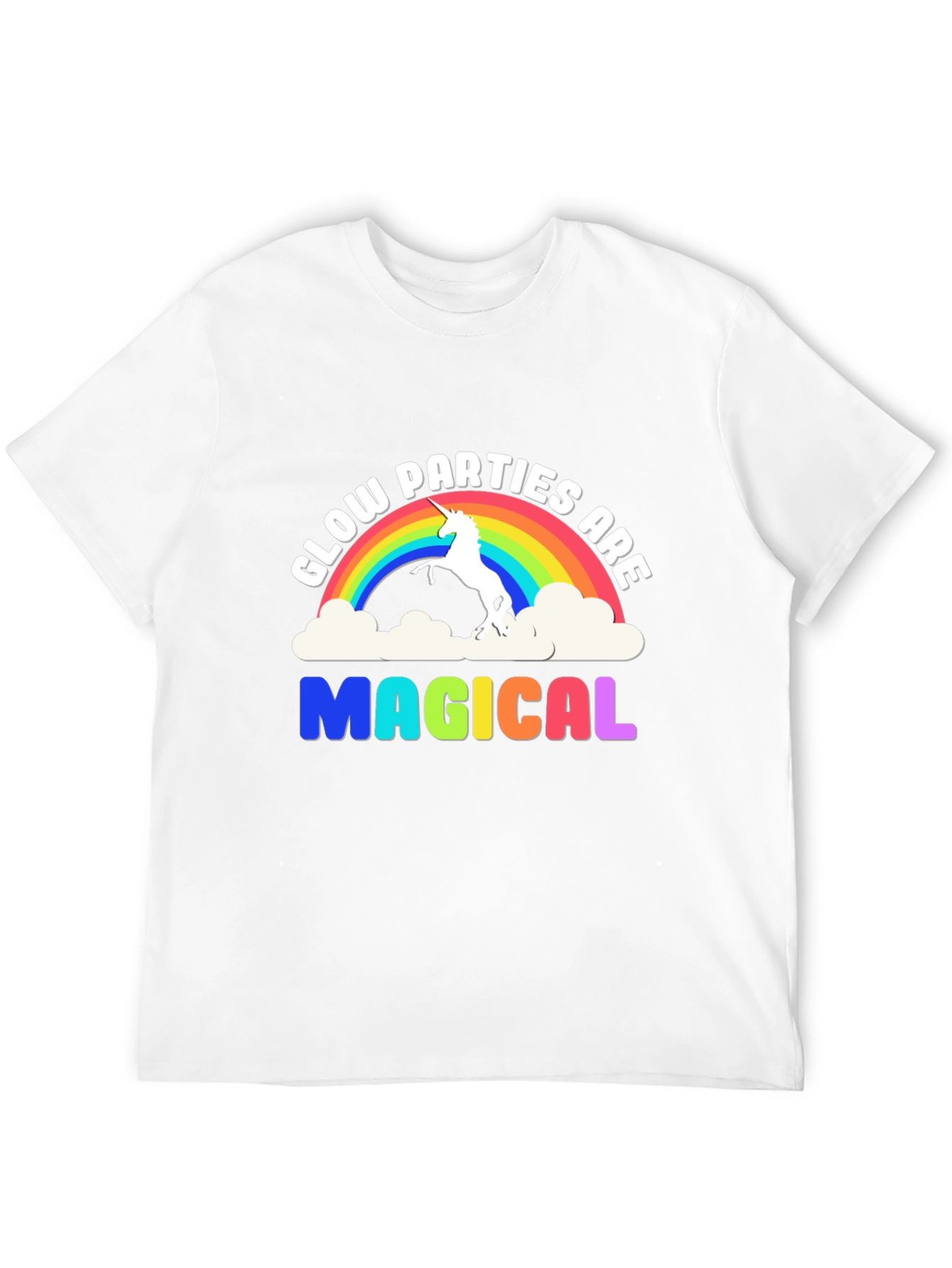 Magical Glow Party Rainbow Unicorn T-Shirt