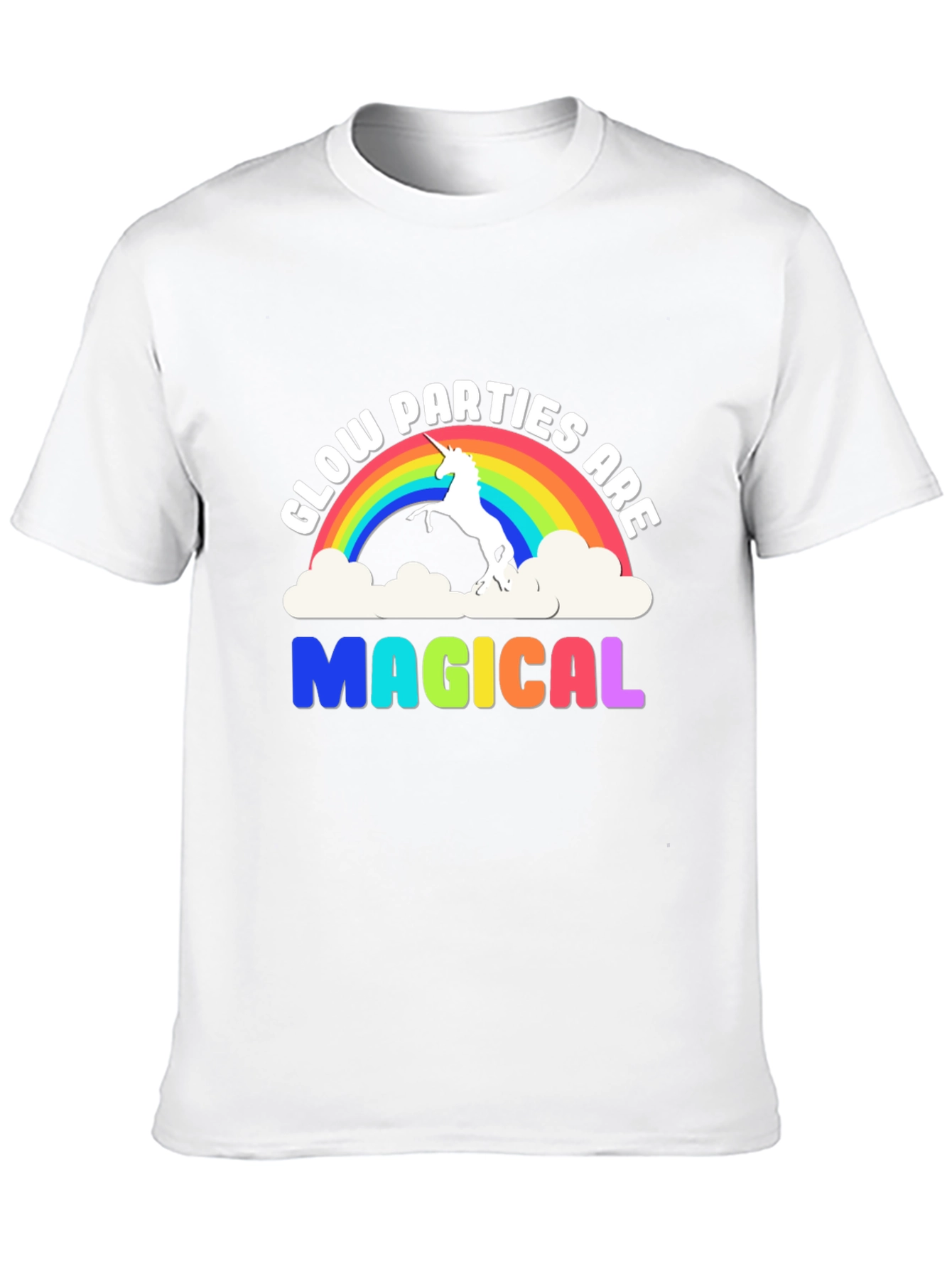 Magical Glow Party Rainbow Unicorn T-Shirt