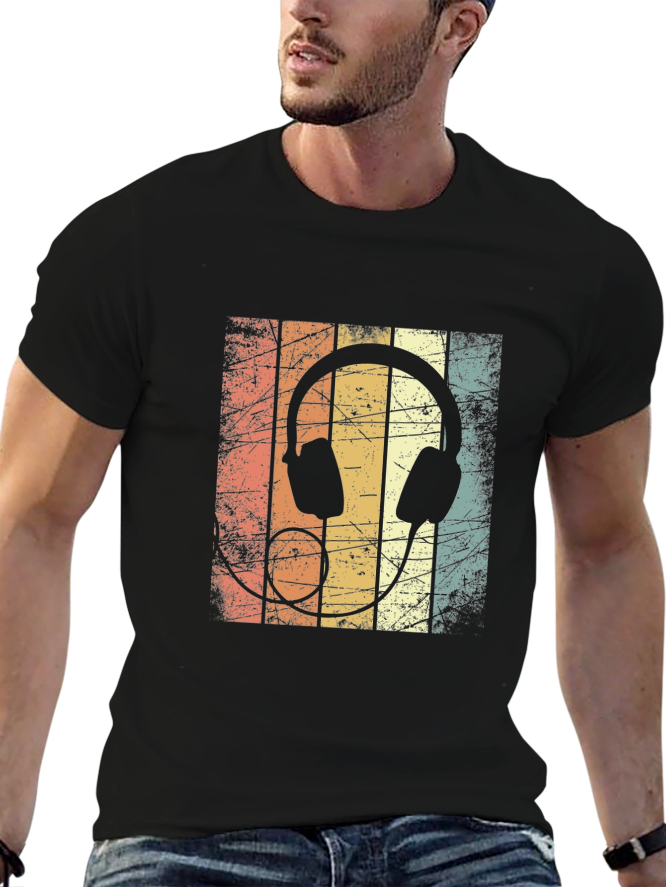 Retro Headphones Graphic T-Shirt