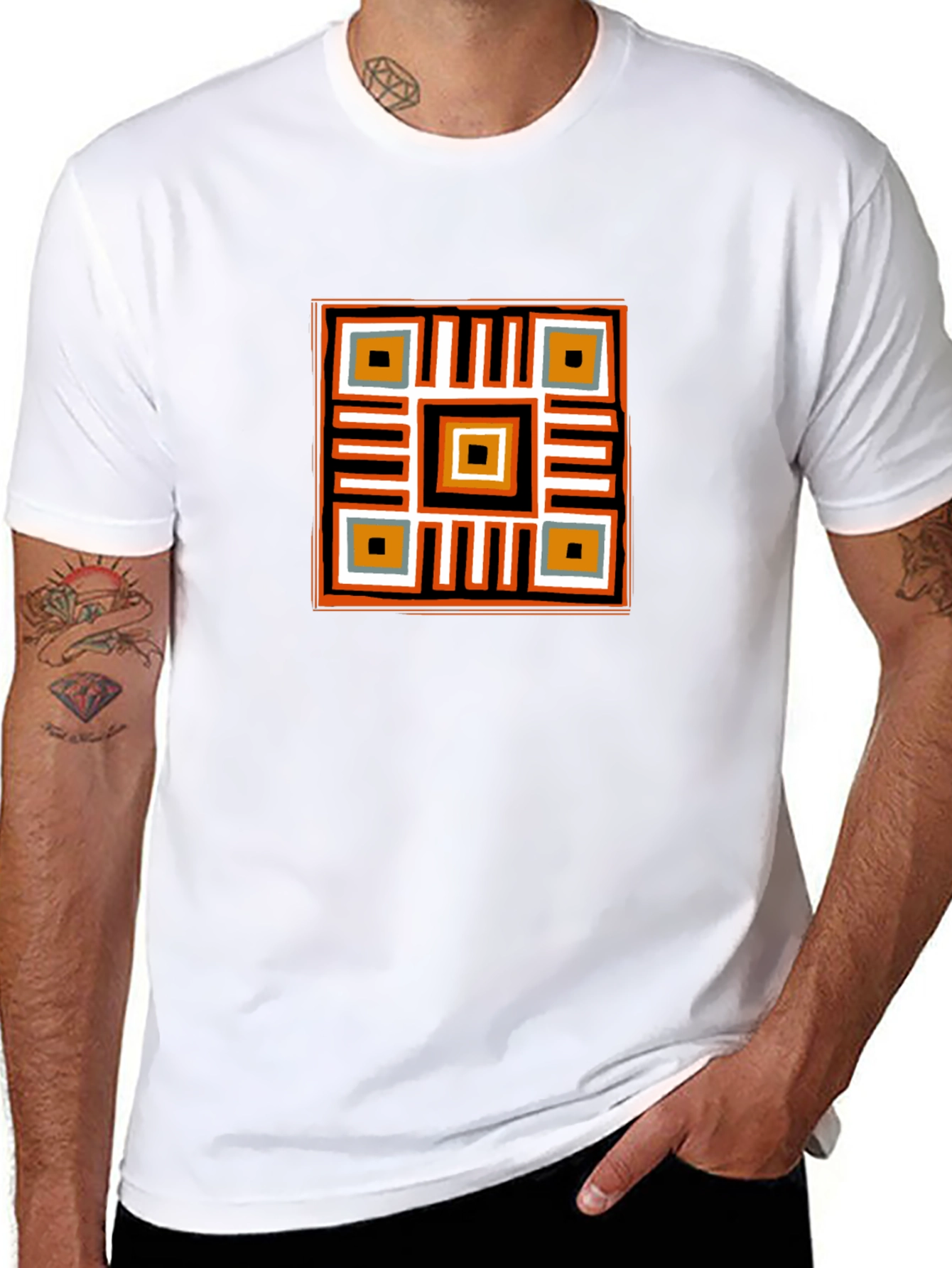 Geometric Print T-Shirt - Modern Style