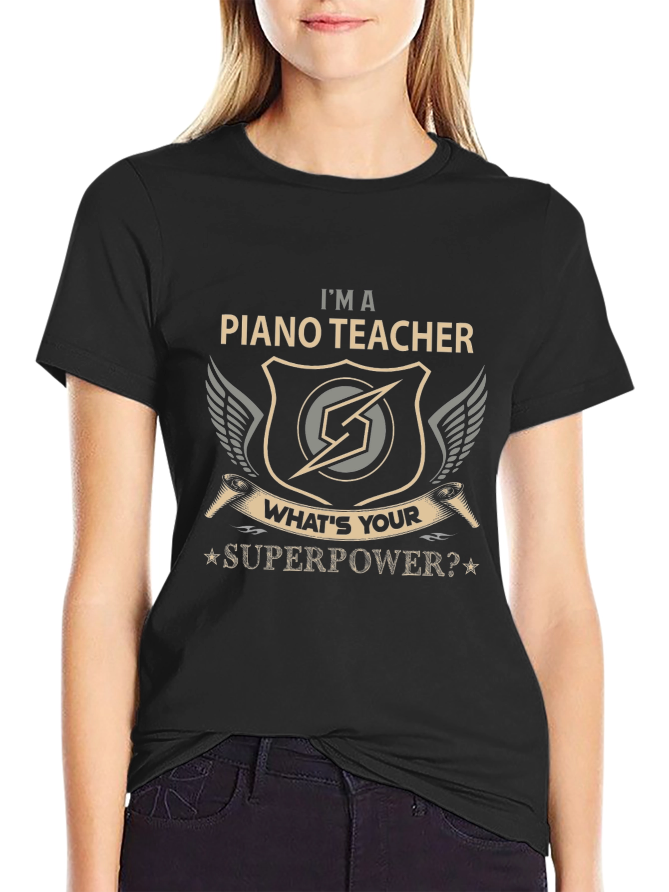 Piano Teacher Superpower Graphic Tee