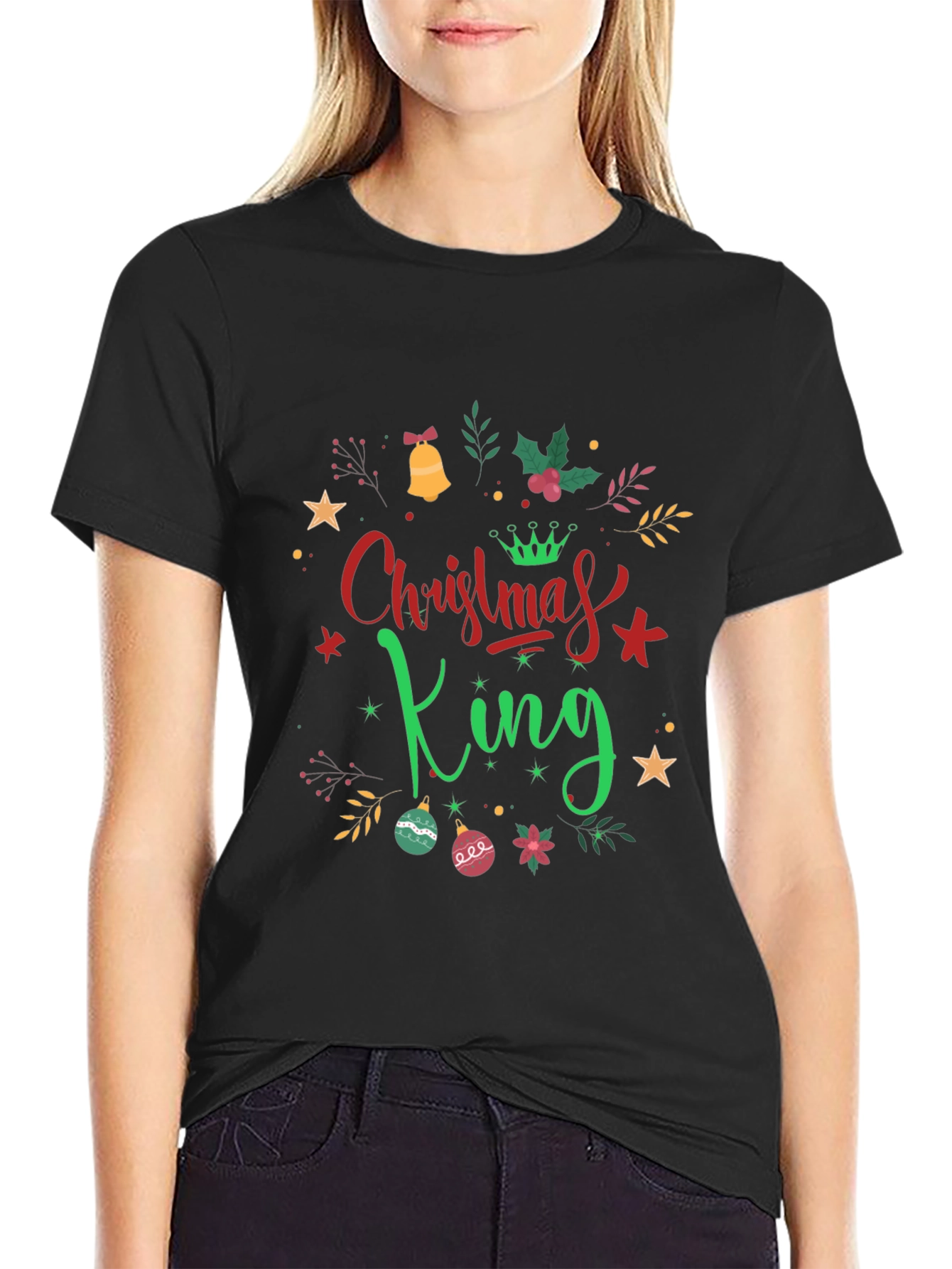 Christmas King Graphic Tee - Holiday Season Apparel