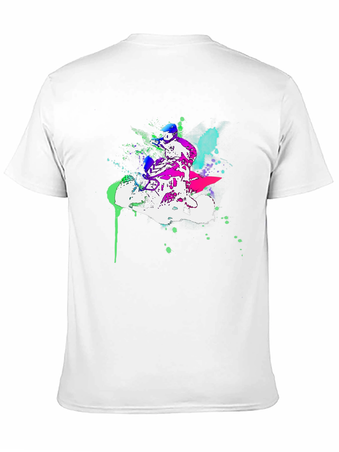 Motorcycle Graphic Tee - Stylish Ink Splatter Design