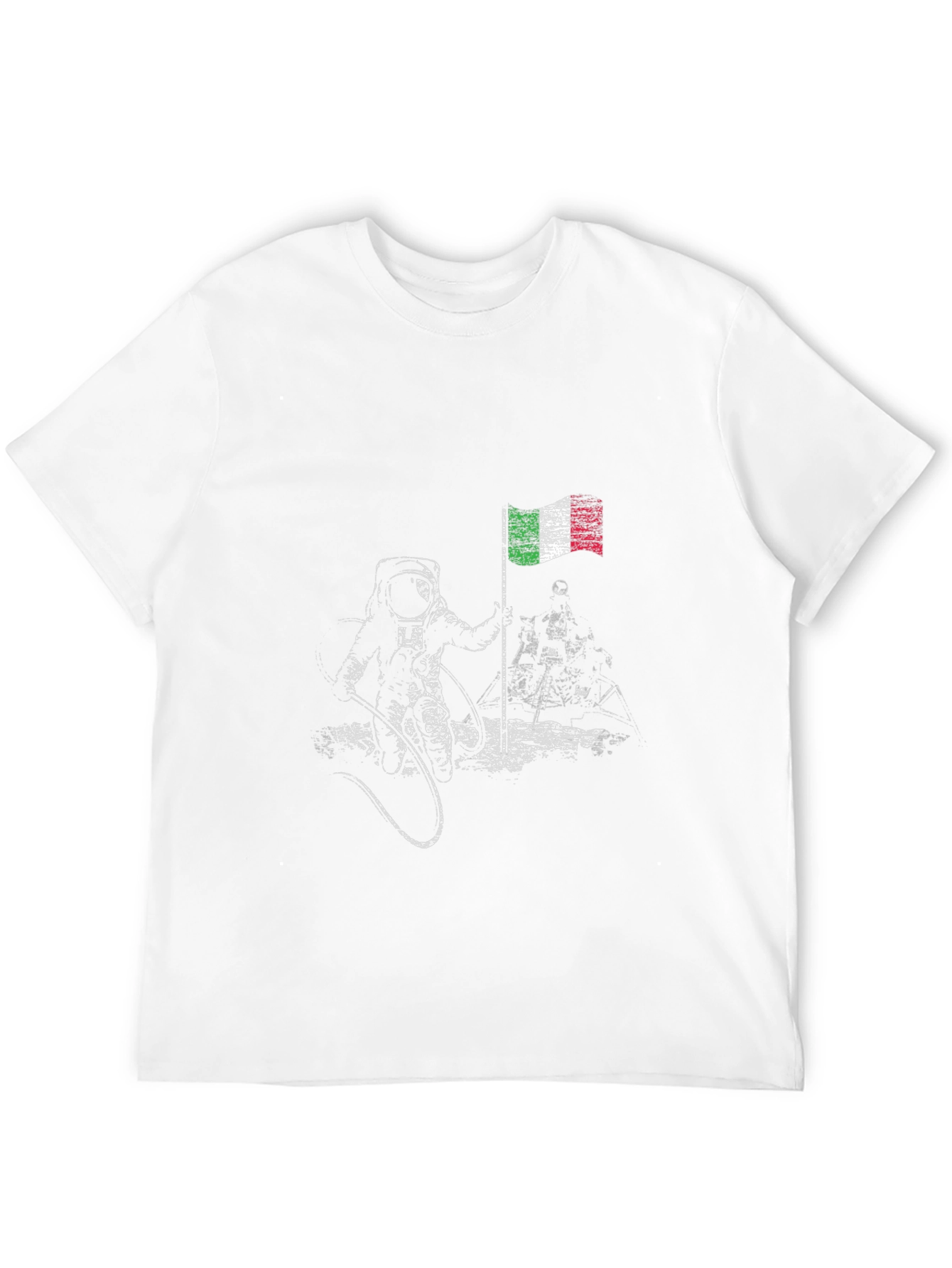 Italian Flag Astronaut Graphic Tee - Black
