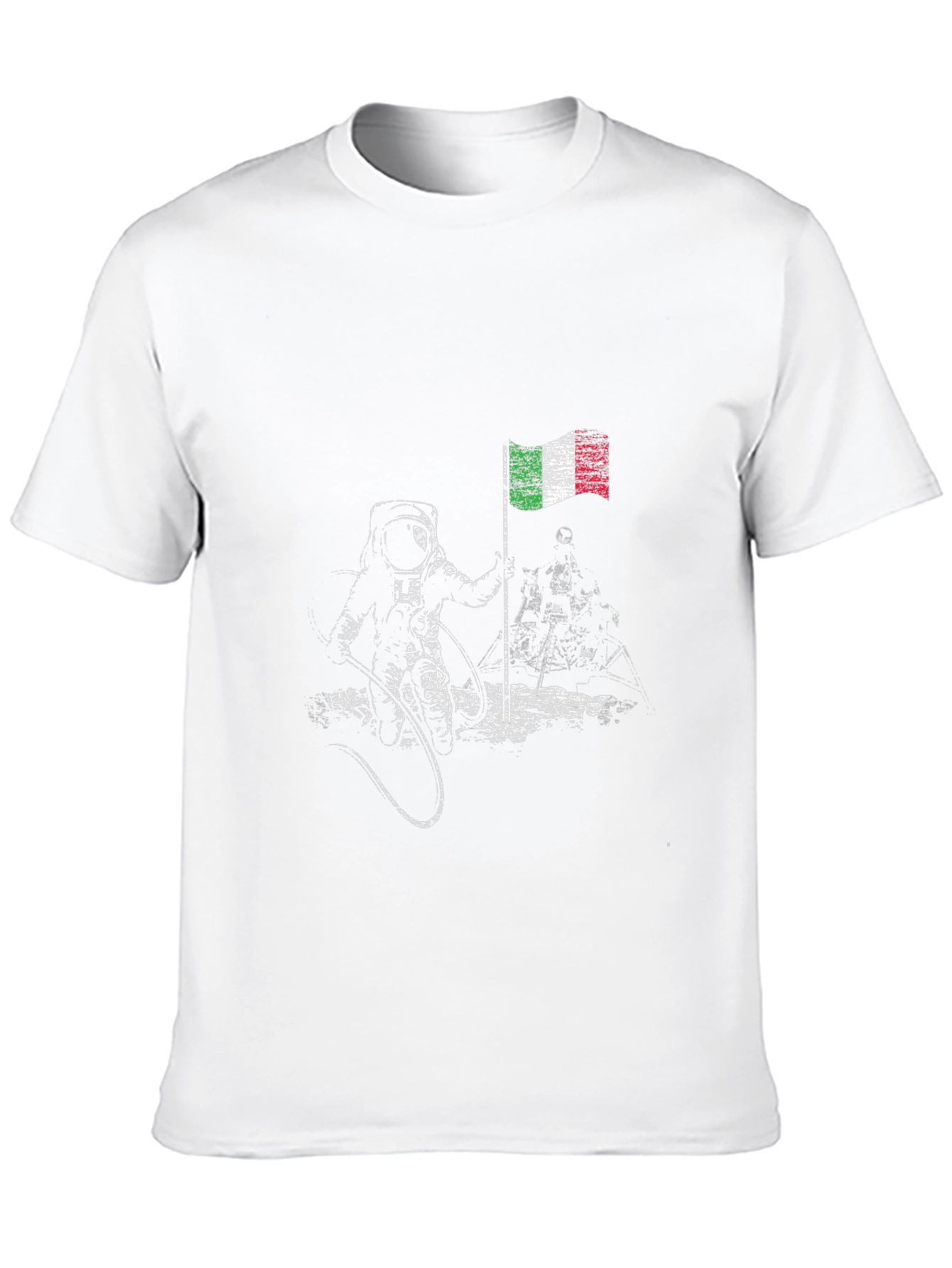 Italian Flag Astronaut Graphic Tee - Black
